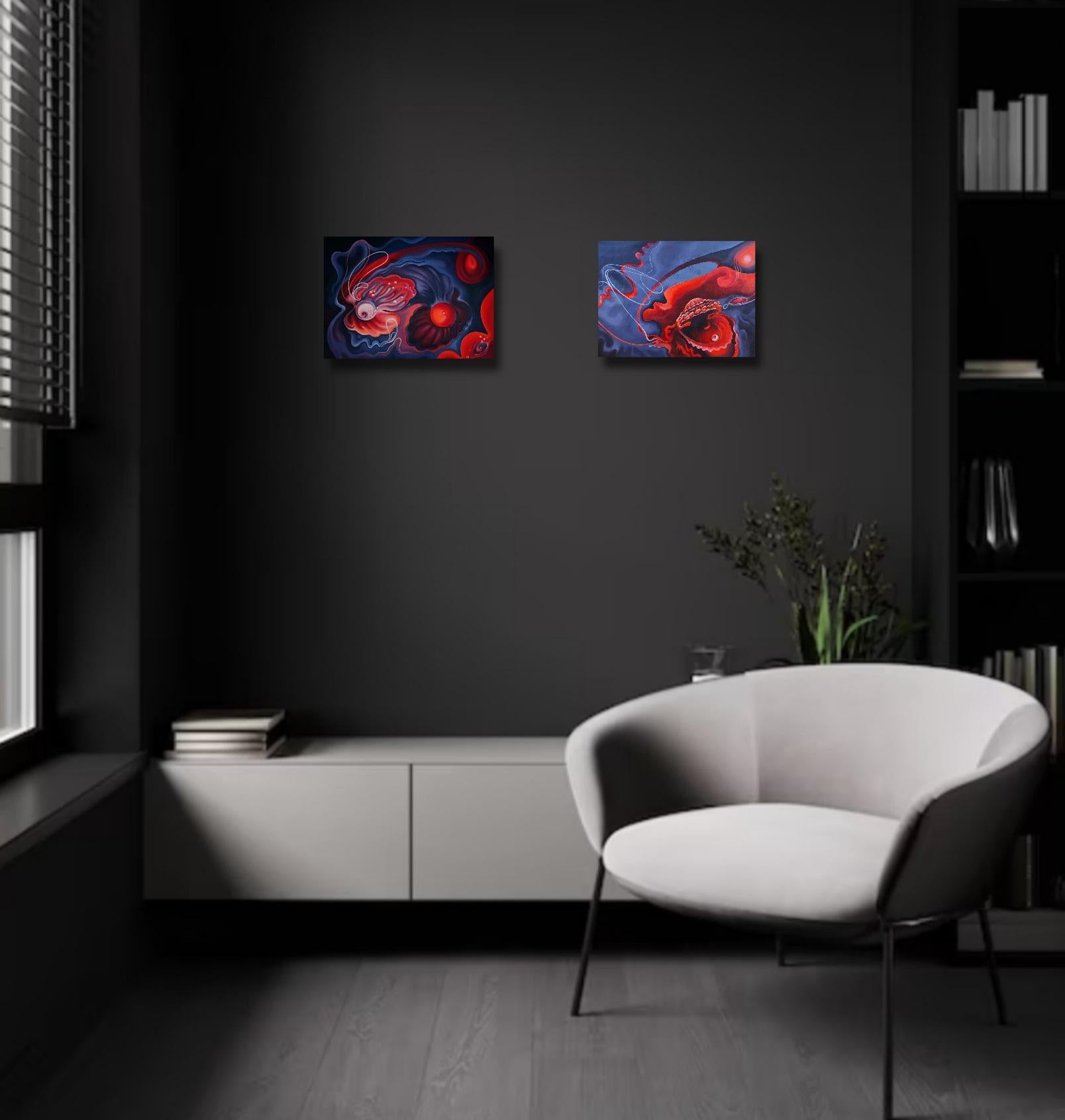 Das Glühen des Abgrunds. Diptychon im Angebot 7