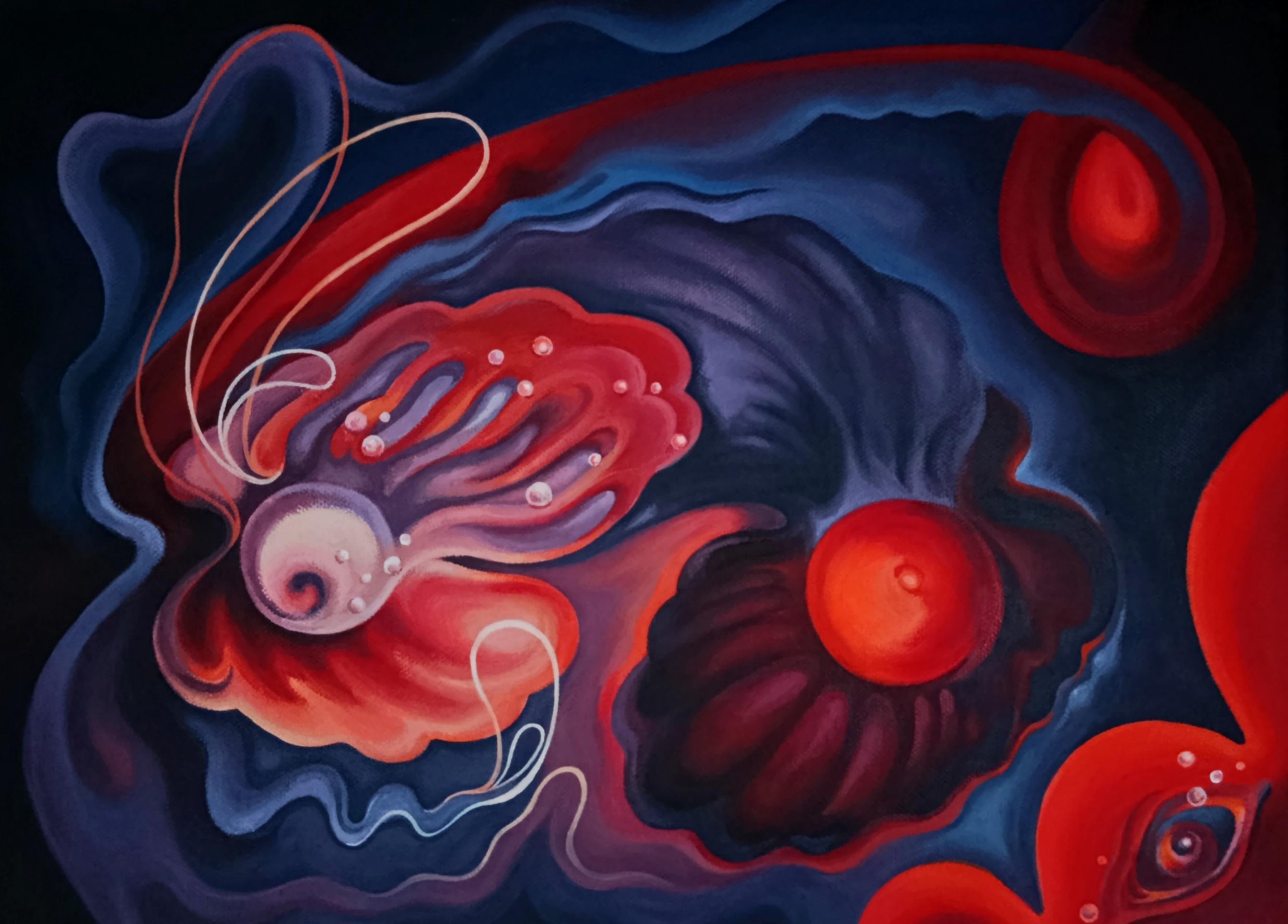 Das Glühen des Abgrunds. Diptychon – Painting von Tetiana Borys