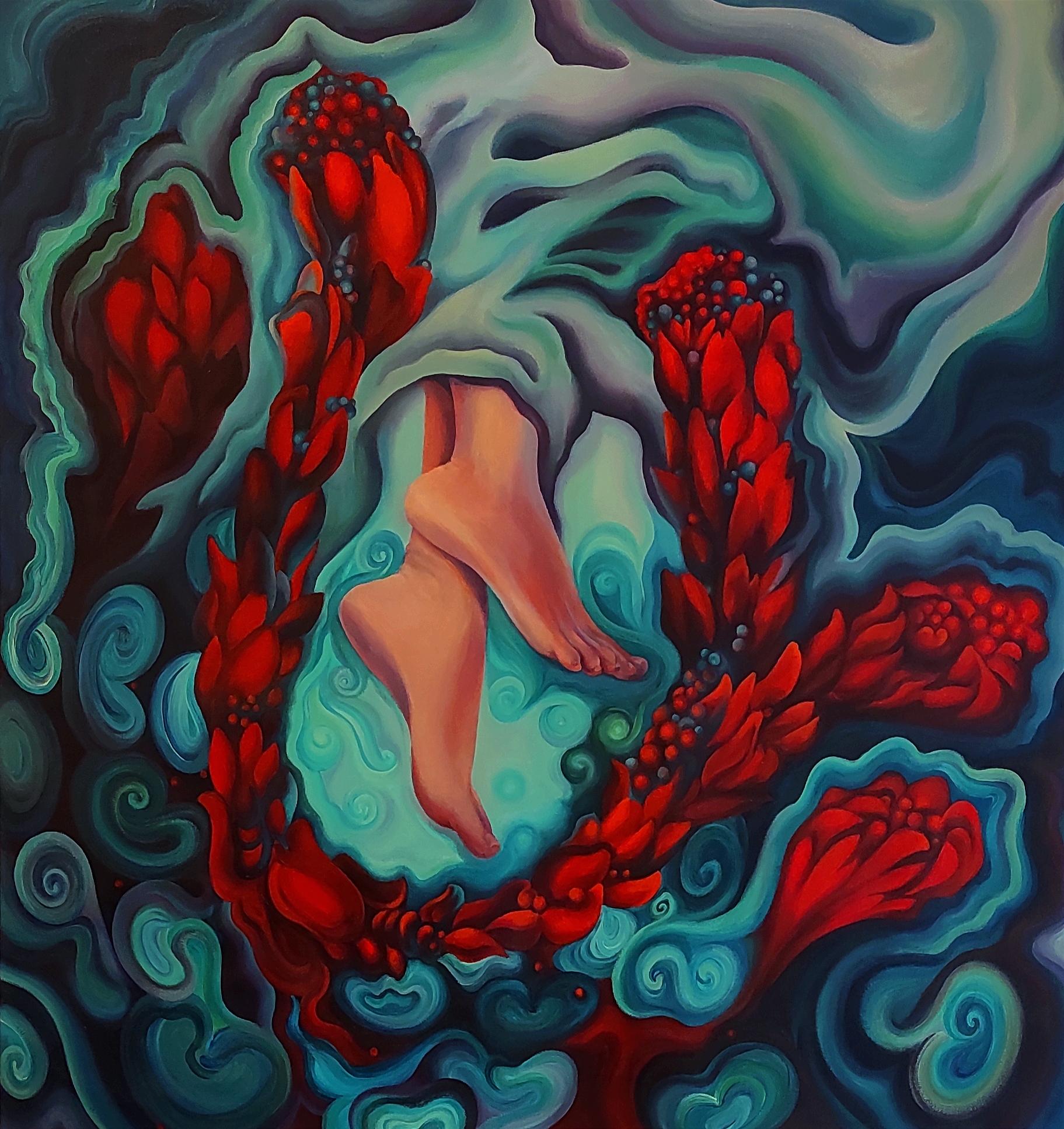 Tetiana Borys Abstract Painting – Berührung der aktuellen