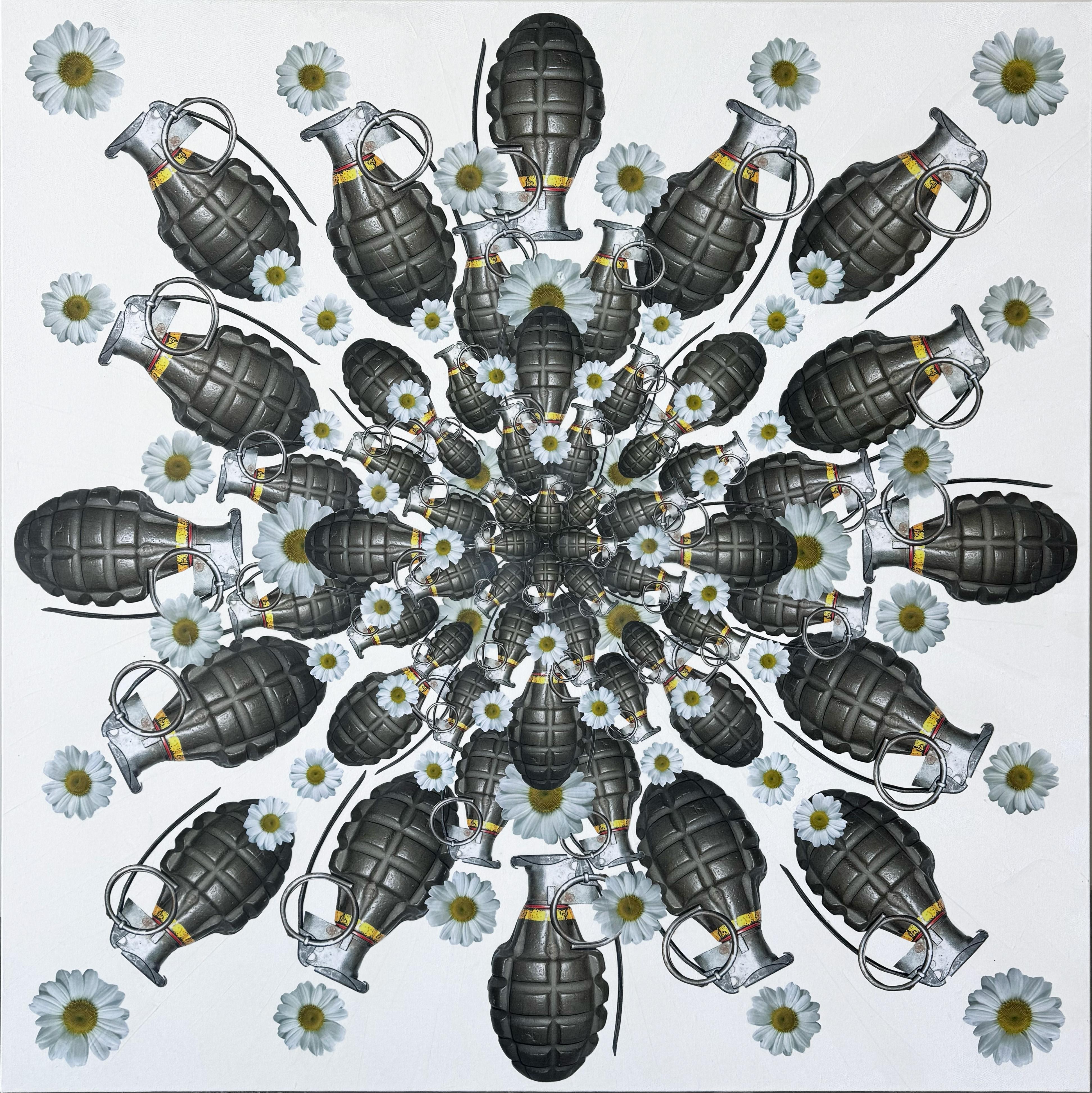"Explosion Mandala #2" 48" x 48" pollici di Tetiana Kalivoshko

Collage a tecnica mista

LA COLLEZIONE PRIMAVERA-GUERRA 
Trovare la luce e la speranza in tempo di guerra e di disperazione è il messaggio che la collezione Spring War di Tetiana
