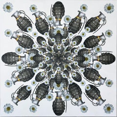 "Explosion Mandala #2" 48" x 48" pollici di Tetiana Kalivoshko