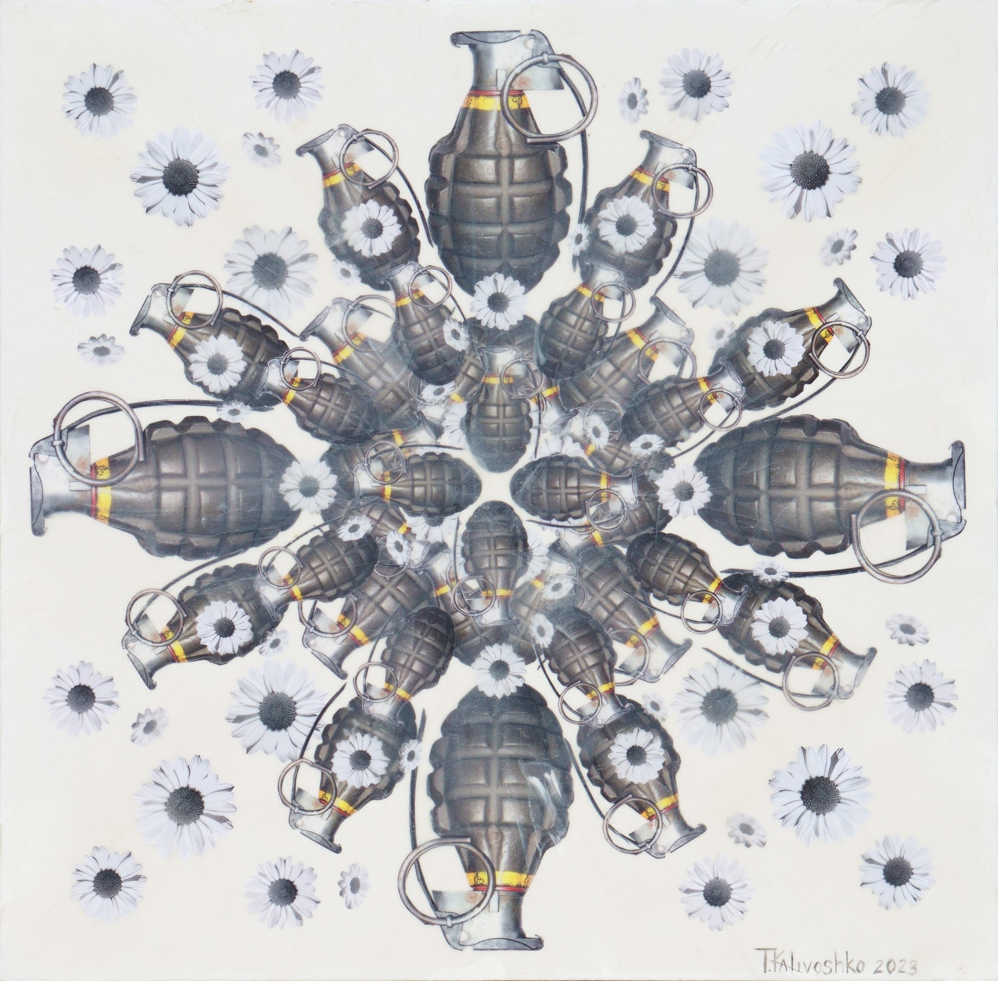 "Explosion Mandala" 24" x 24" pollici di Tetiana Kalivoshko