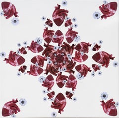 „Heart Mandala #2“ 36" x 36" Zoll von Tetiana Kalivoshko
