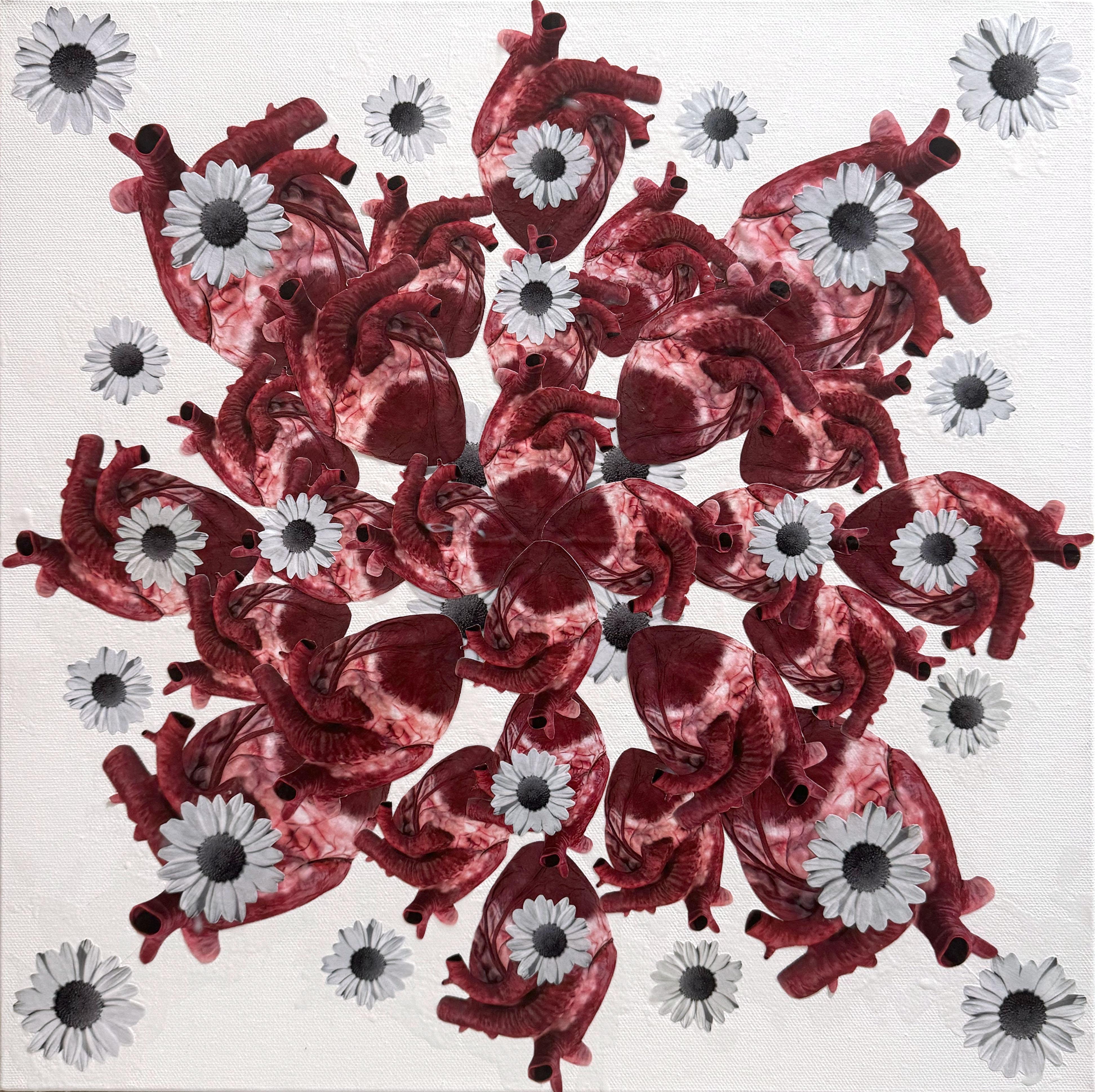 "Mandala del cuore #3" 16" x 16" pollici di Tetiana Kalivoshko

Collage a tecnica mista

LA COLLEZIONE PRIMAVERA-GUERRA 
Trovare la luce e la speranza in tempo di guerra e di disperazione è il messaggio che la collezione Spring War di Tetiana