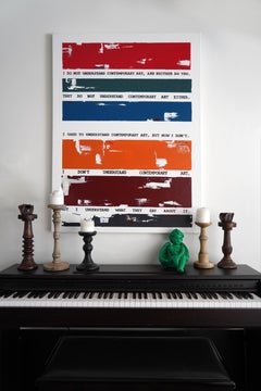 "Art Line Overheard at Art Base" Pittura astratta 48 x 36 di Tetiana Kalivoshko