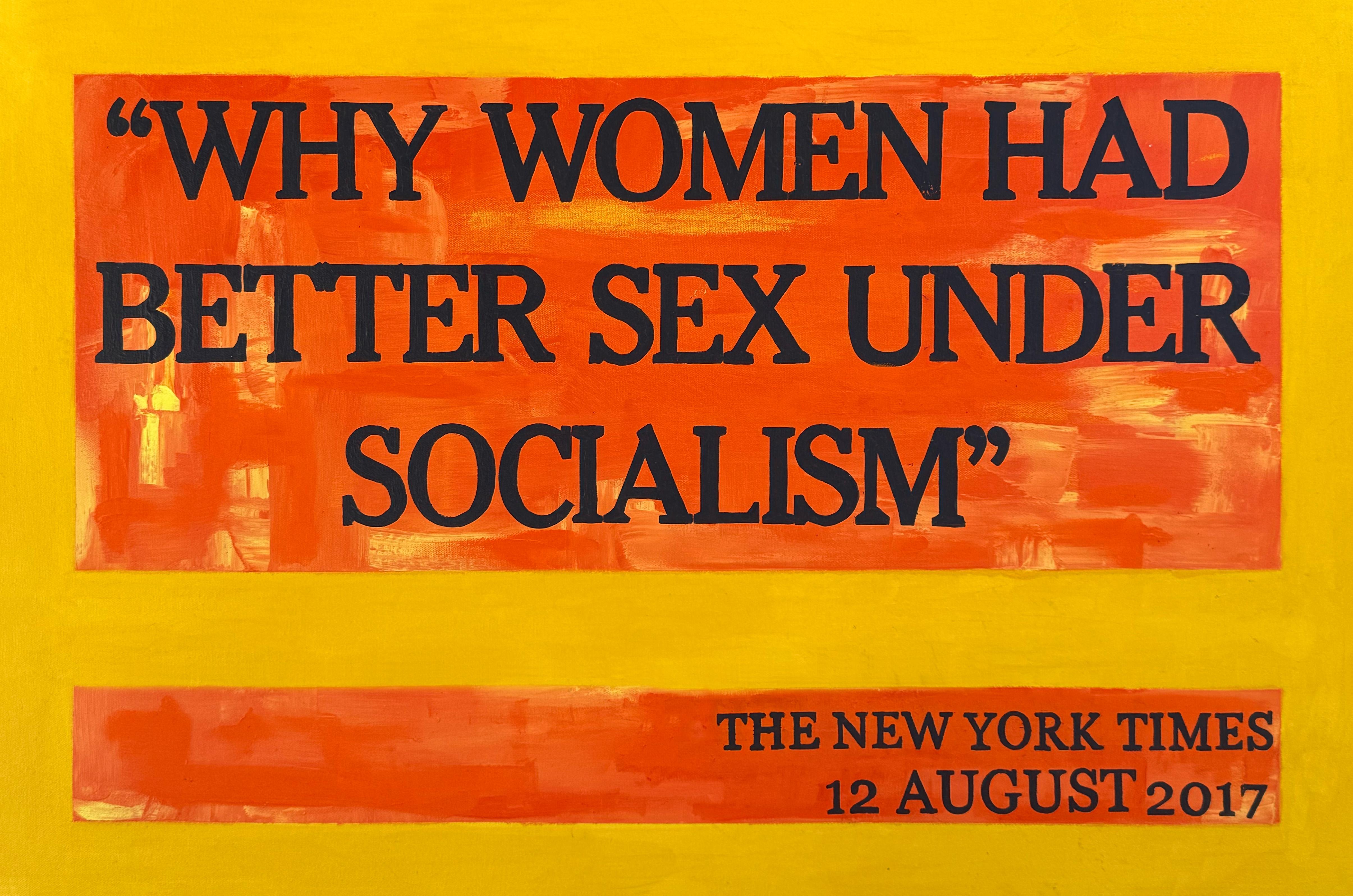"Sex Under Socialism" Painting 24 x 36 in by Tetiana Kalivoshko


Tetiana Kalivoshko is an American-based Ukrainian artist who specializes in painting, sculpture, and art installations. Graduated from the L’viv National Academy of Art and Shanghai's