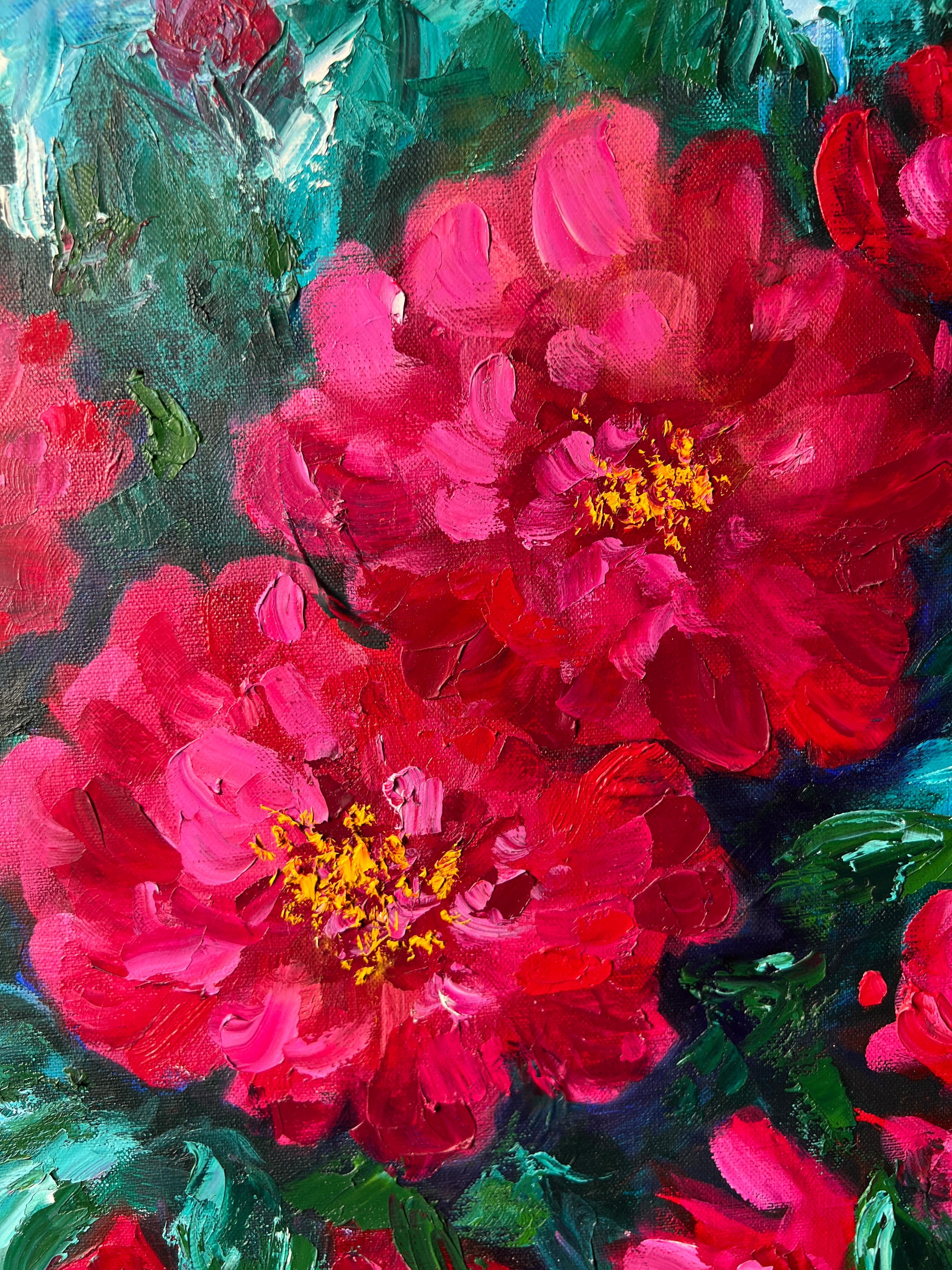 Crimson Roses.  Original painting For Sale 7