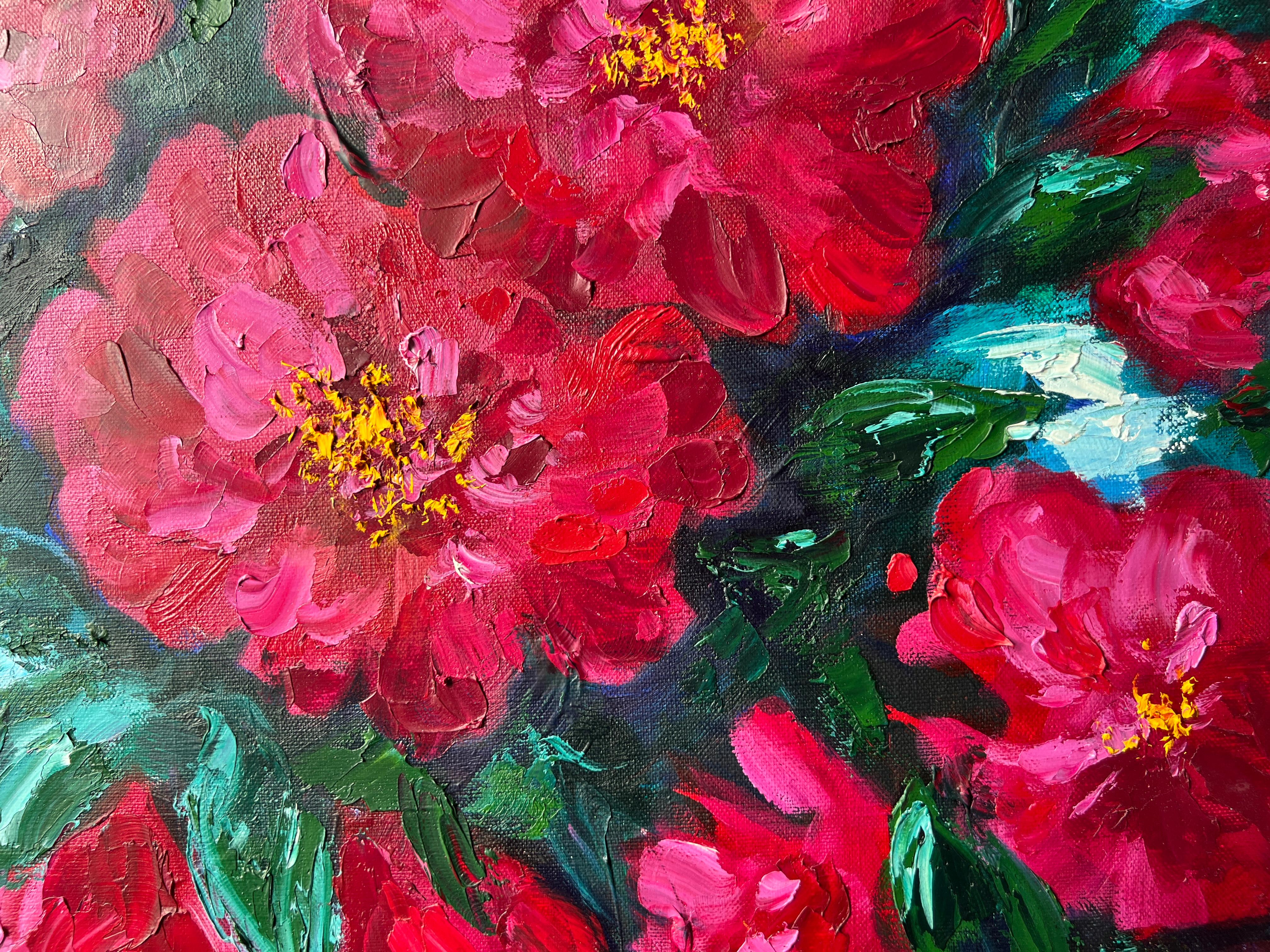 Crimson Roses.  Original painting For Sale 8