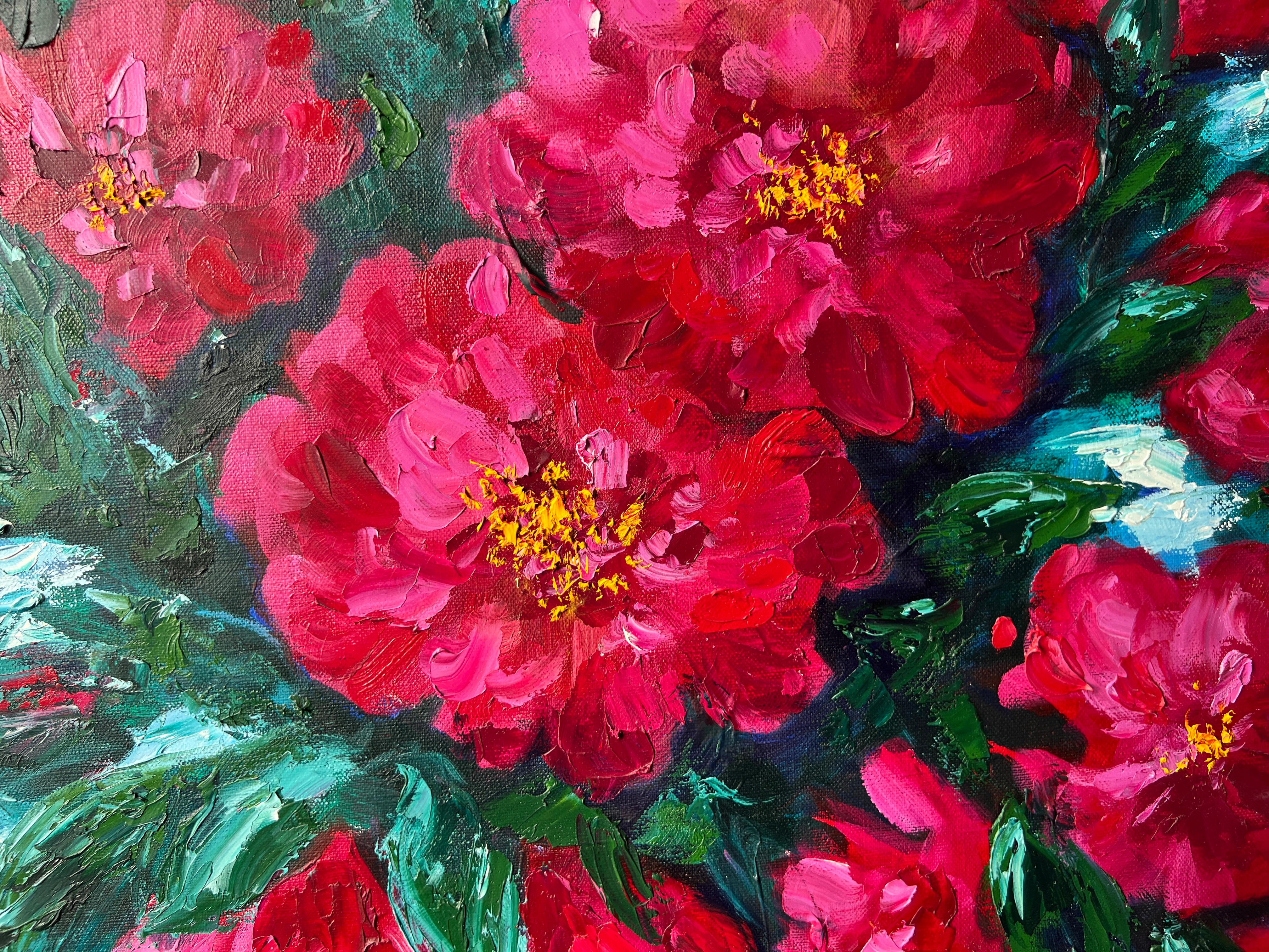 Crimson Roses.  Original painting For Sale 9