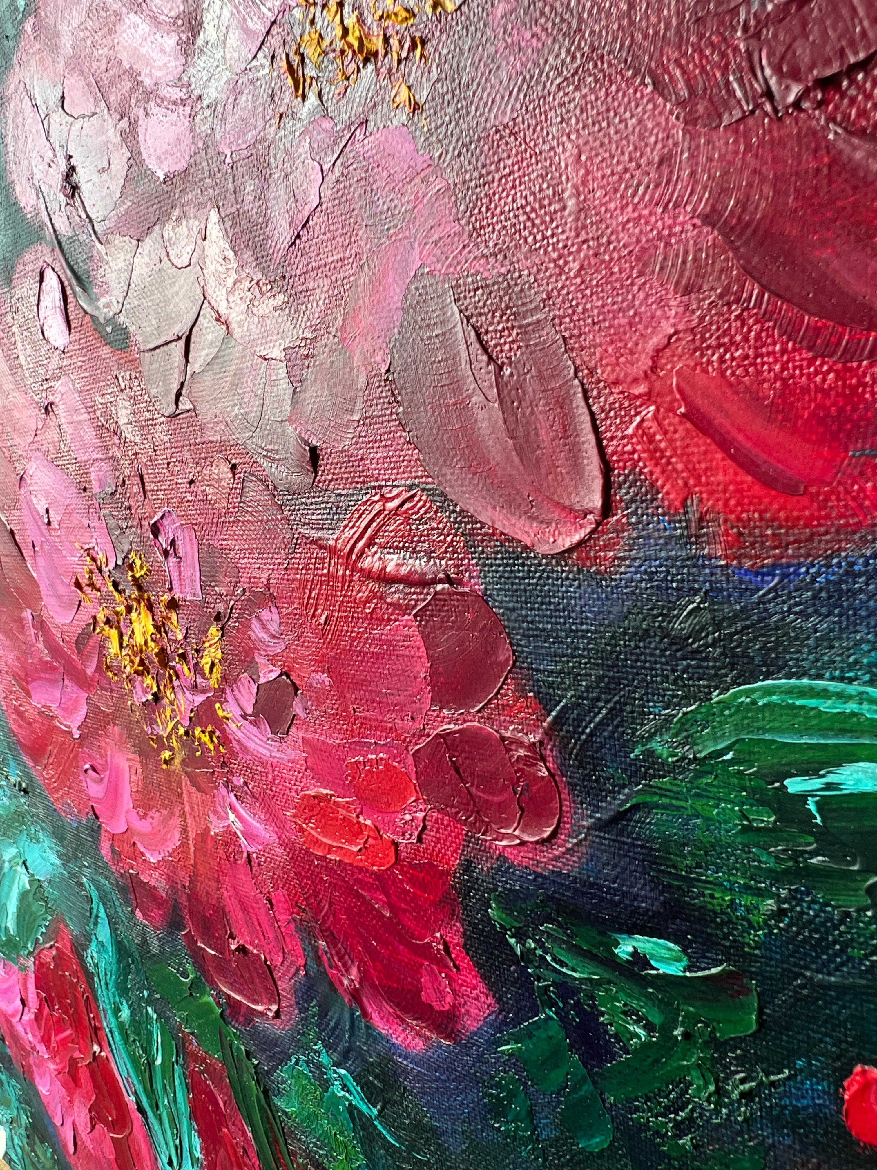 Crimson Roses.  Original painting For Sale 3