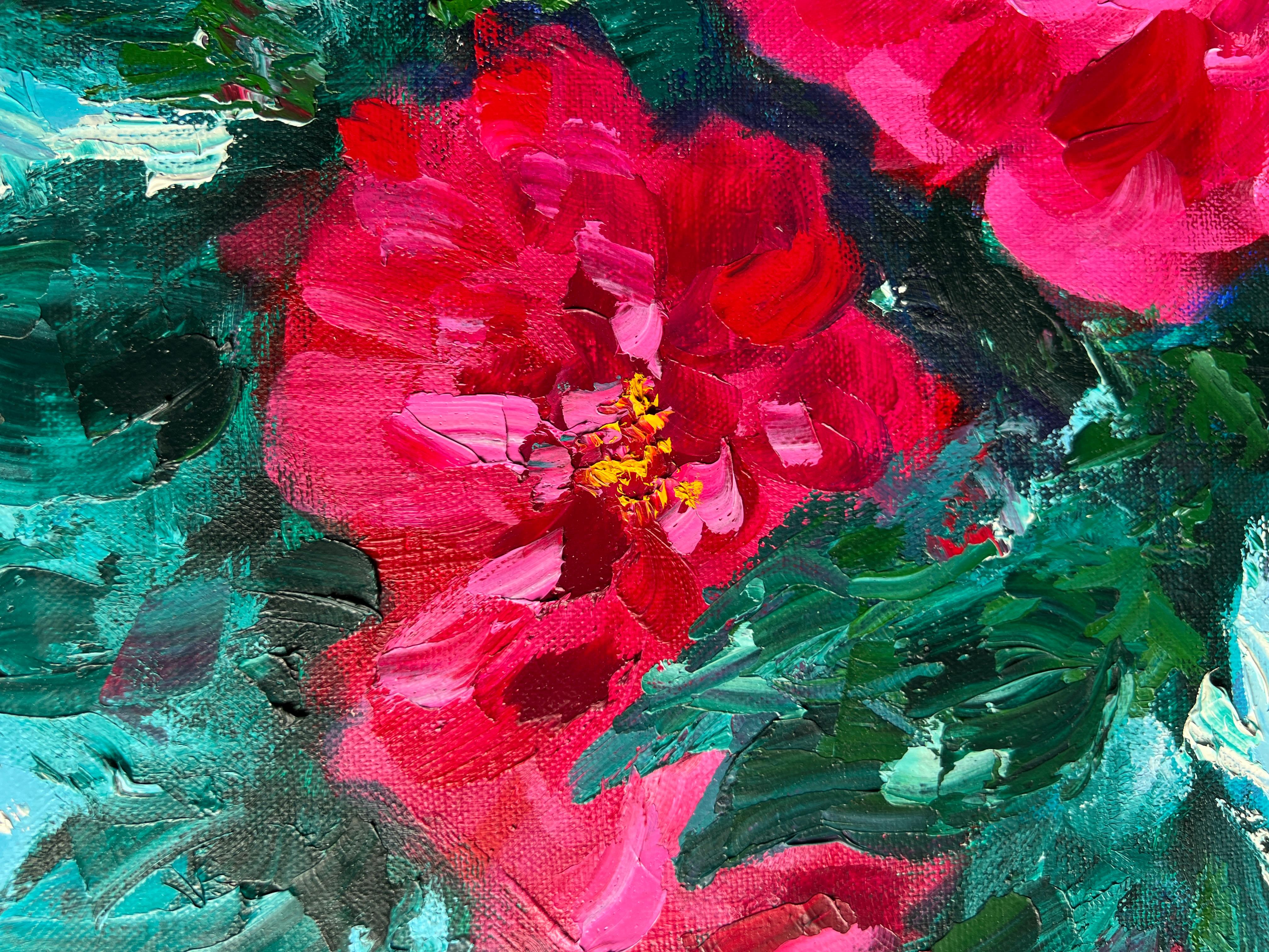 Crimson Roses.  Original painting For Sale 4
