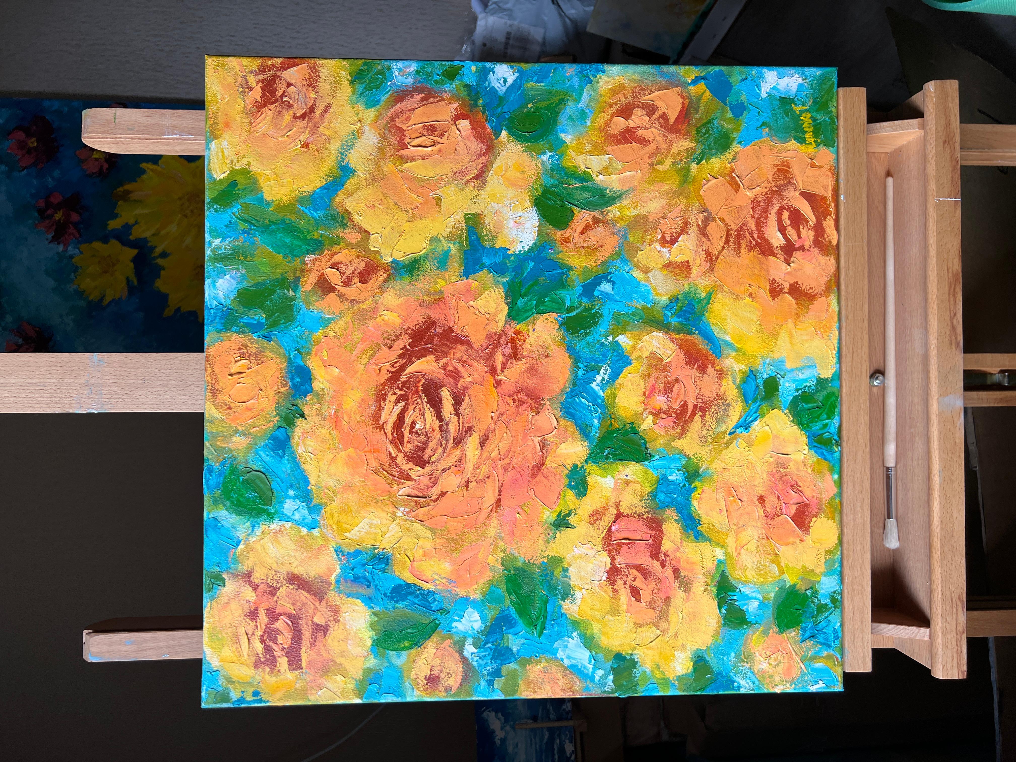 Yellow Roses. Original painting For Sale 9