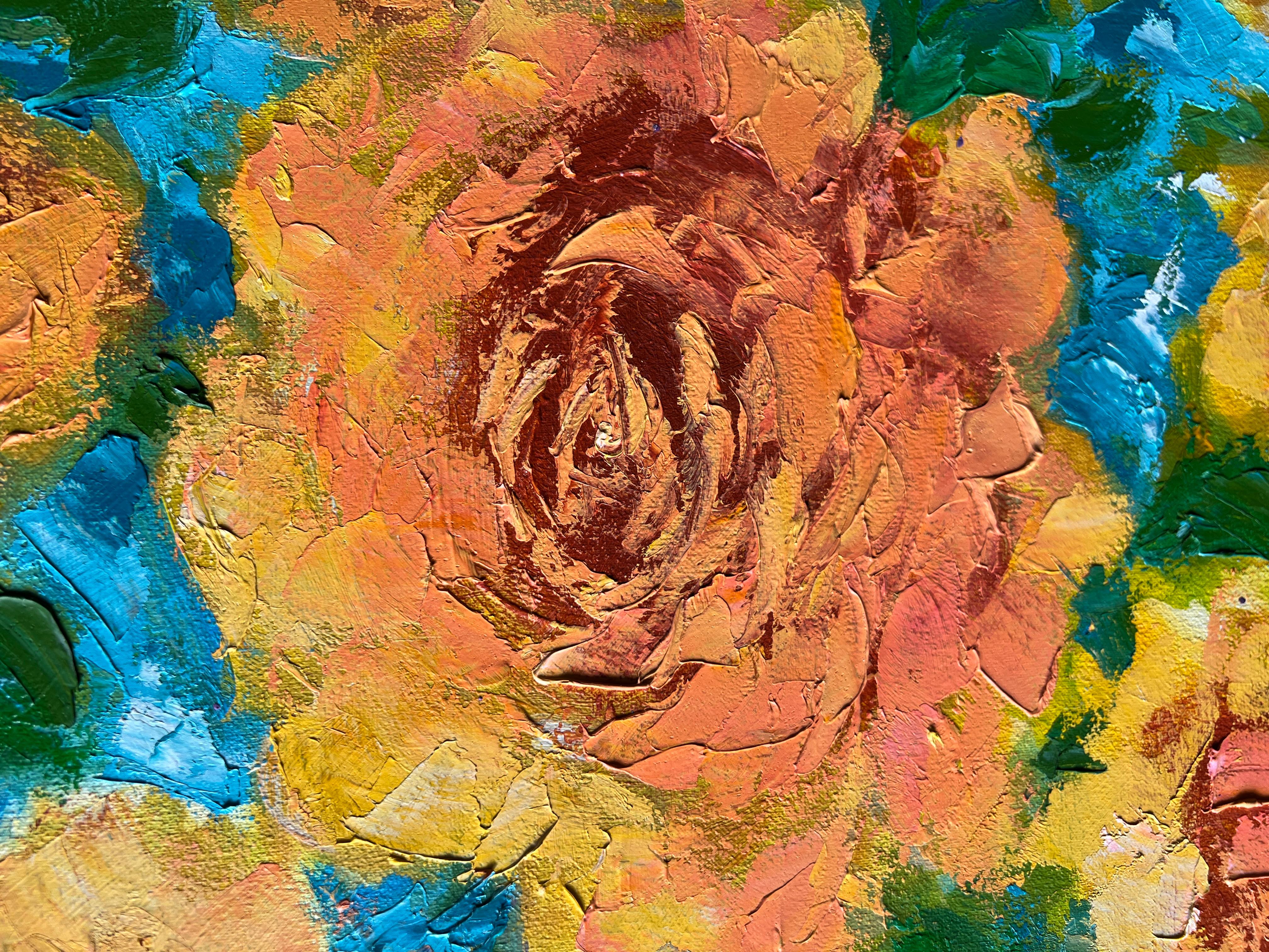 Yellow Roses. Original painting For Sale 1
