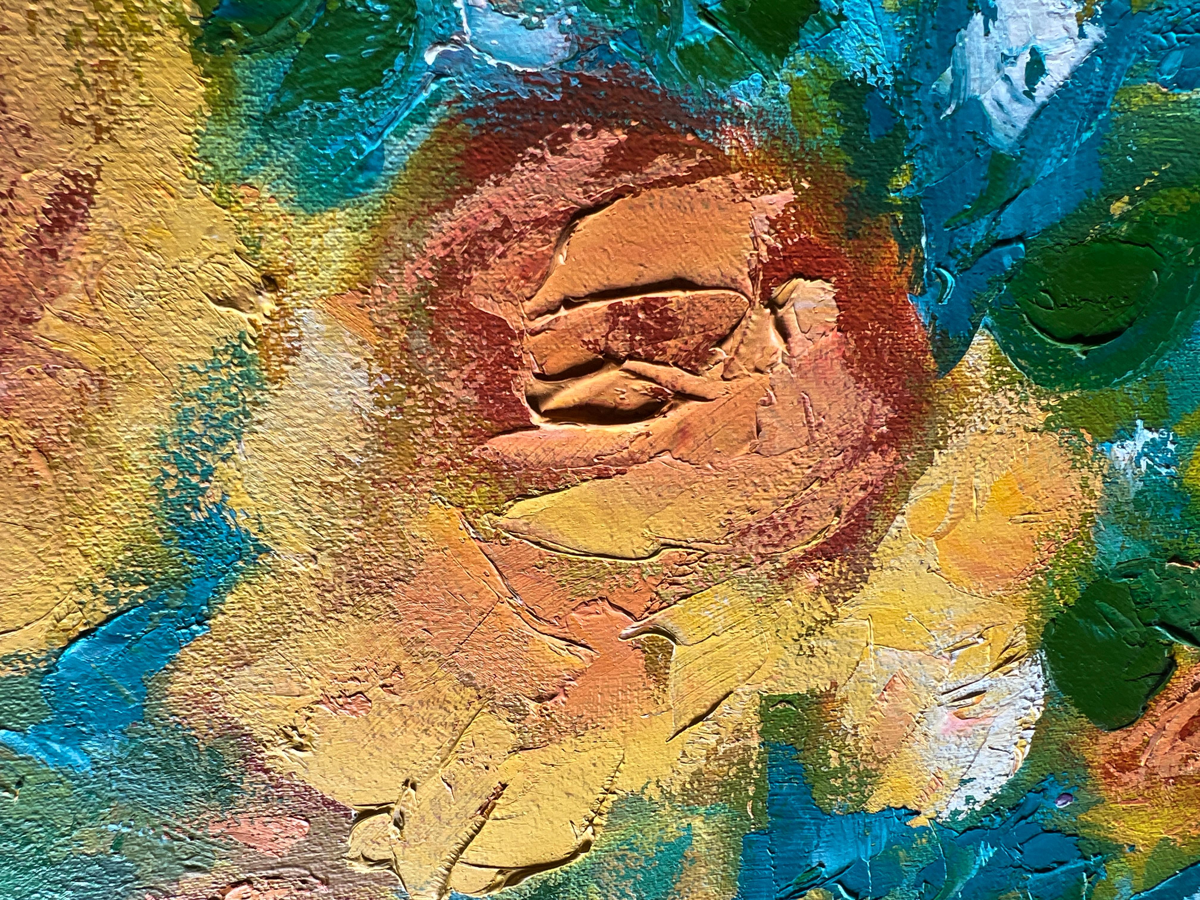 Yellow Roses. Original painting For Sale 2