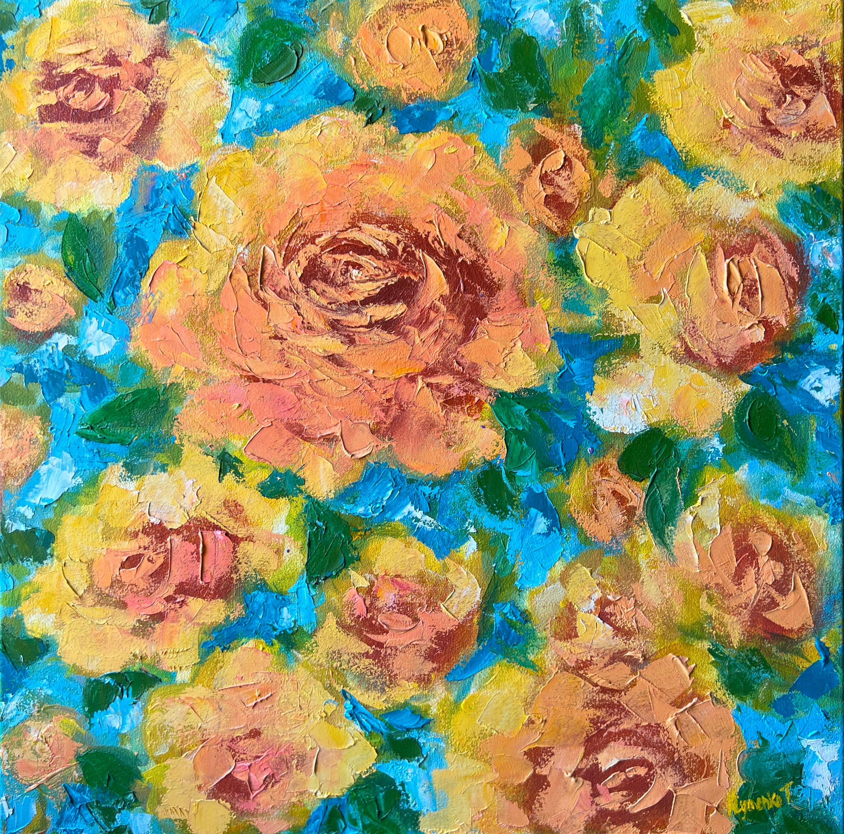 Tetiana Klymenko Interior Painting - Yellow Roses. Original painting