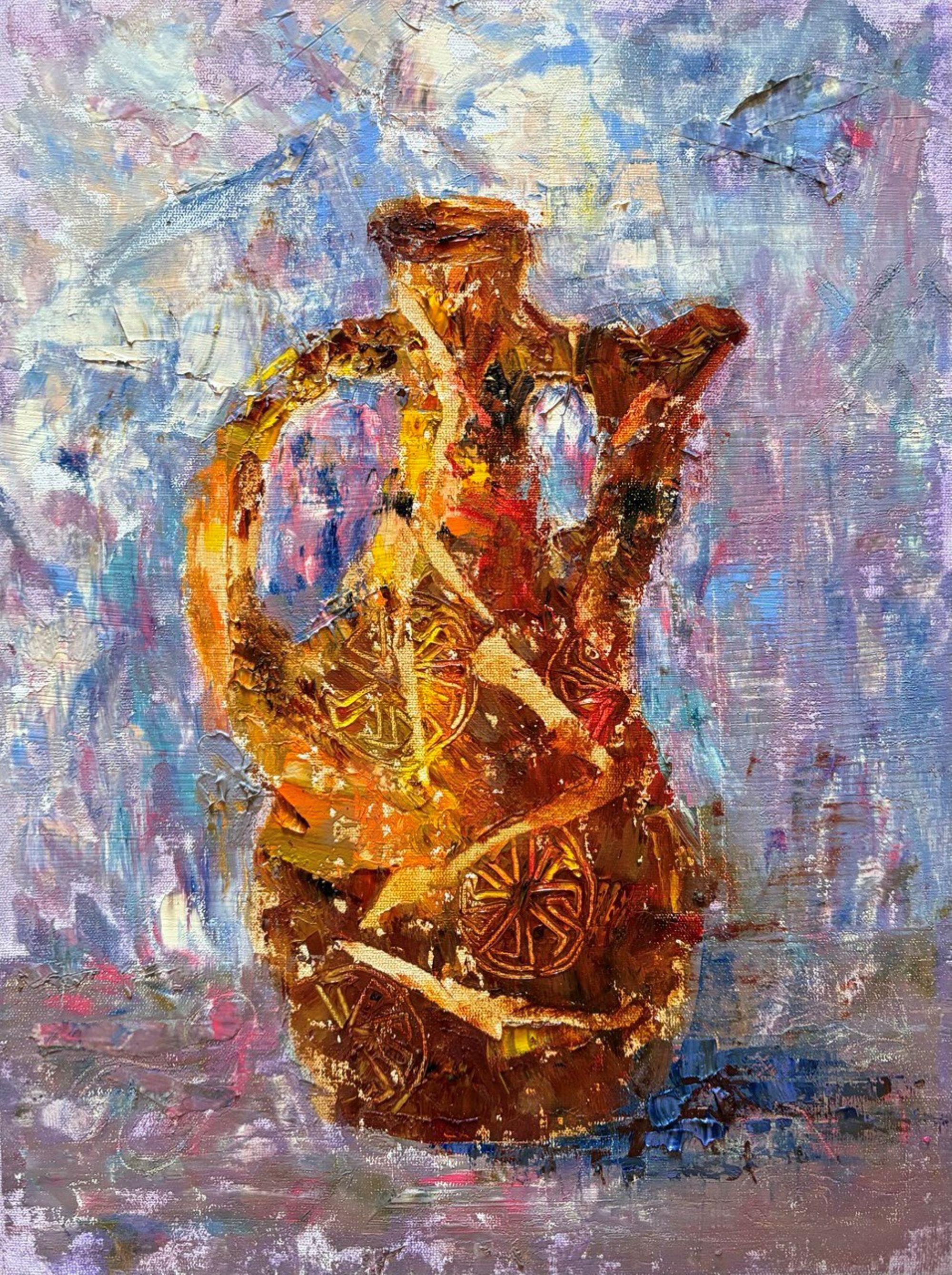 Tetiana Pchelnykova Abstract Painting - Ancestral Code, Series: Conversations of Objects