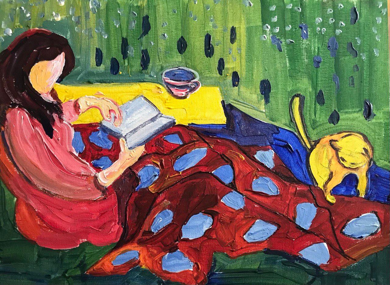 Manta y libro, serie 