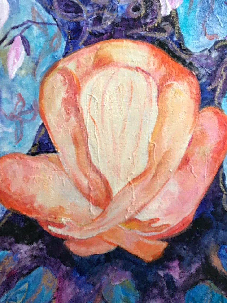 Die Ewigkeit der Magnolie – Painting von Tetiana Pchelnykova
