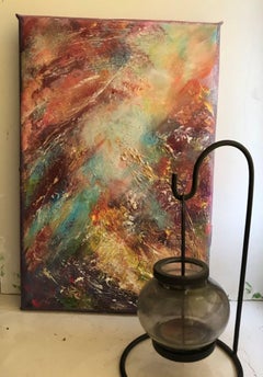 Ethereal Essence – Textured Acrylic Painting with Natural Elements