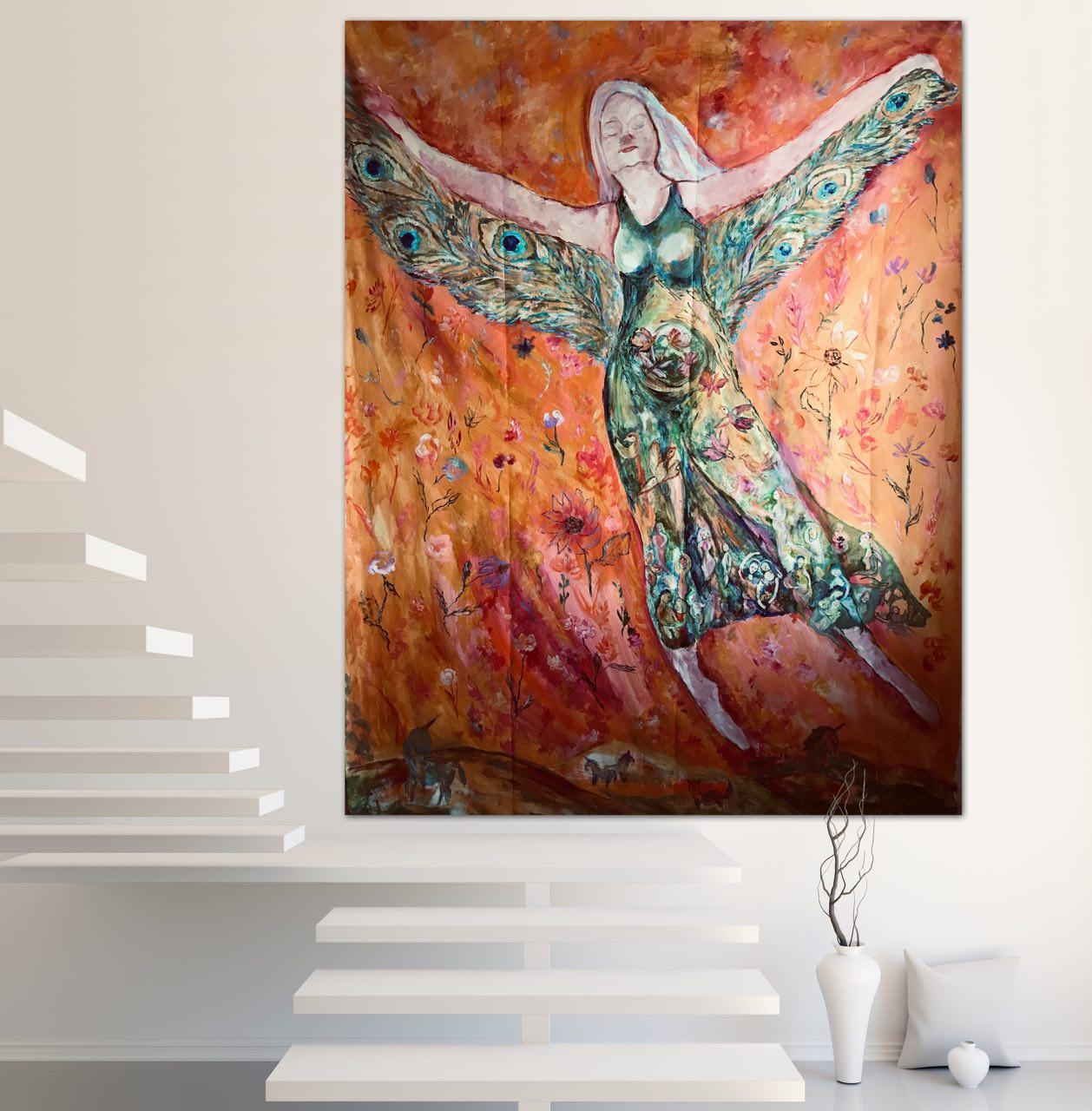 Free and blooming - wings of freedom original painting by Tetiana Pchelnykova For Sale 16