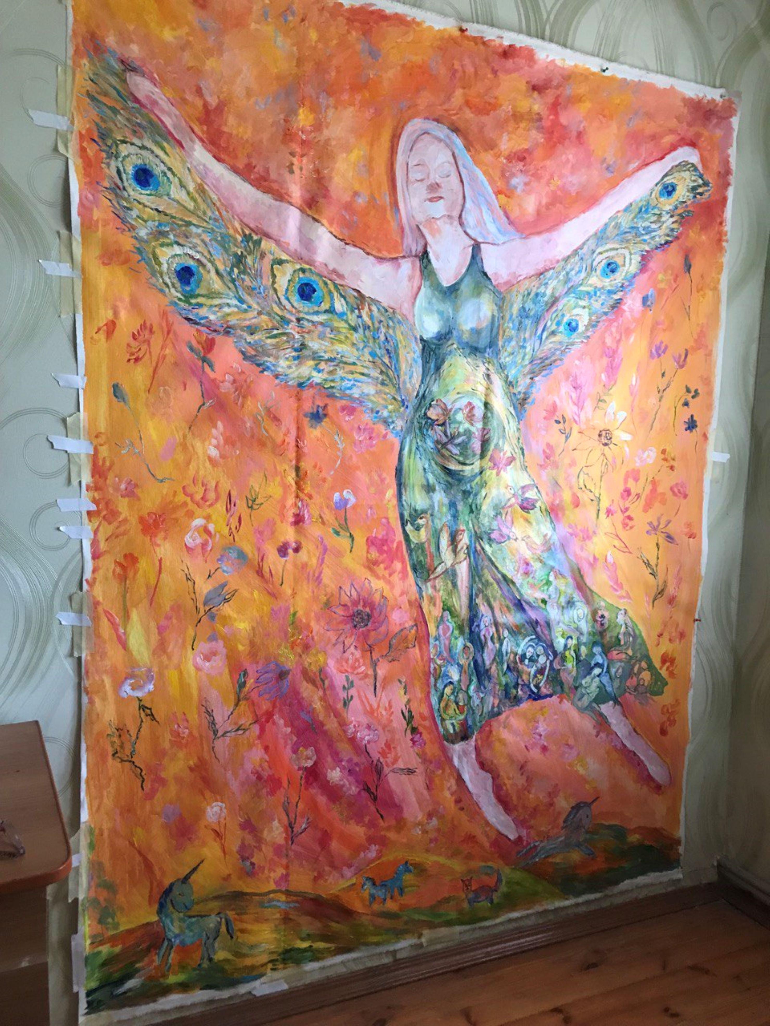 Free and blooming - wings of freedom original painting by Tetiana Pchelnykova For Sale 3