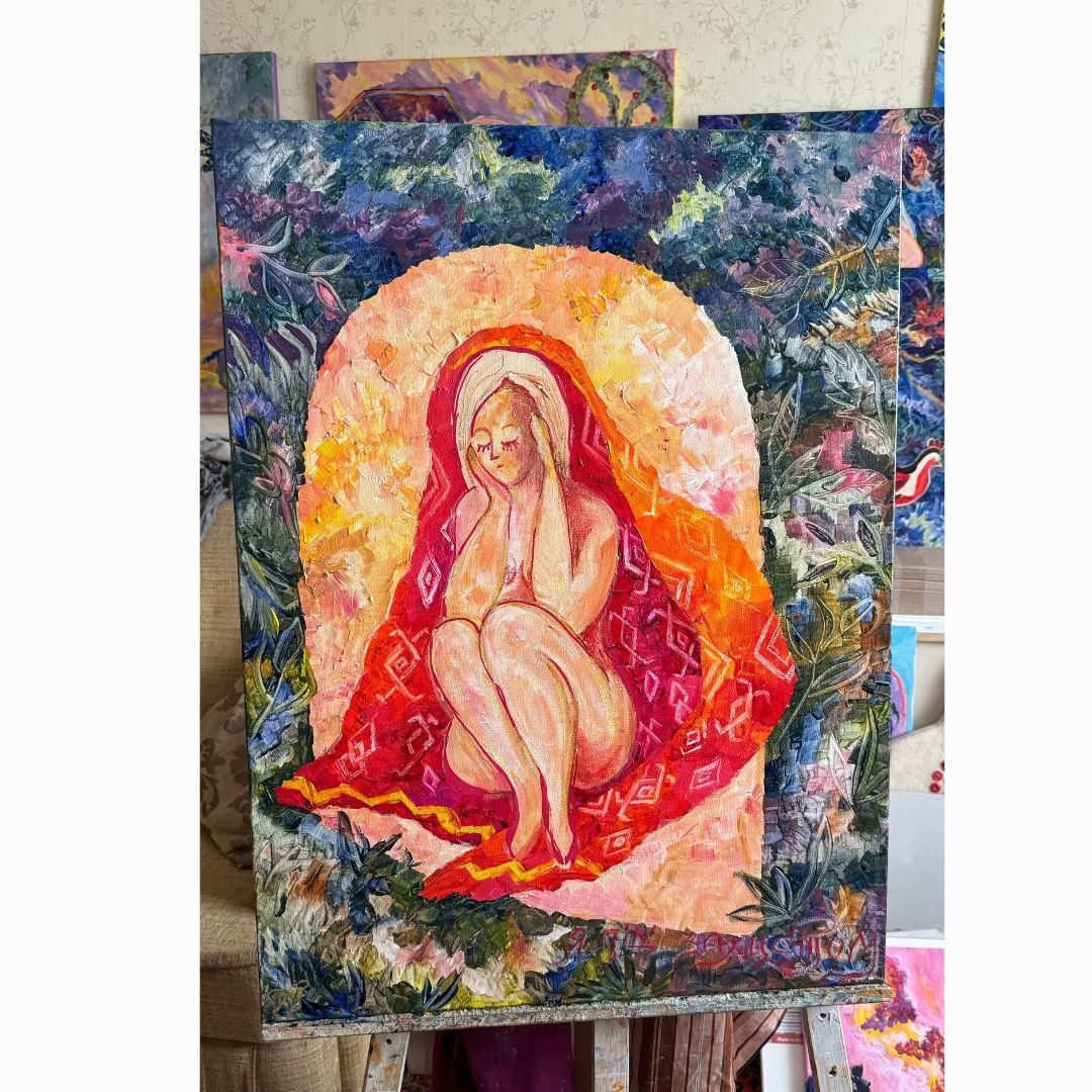 In Shelter Under Protection, Originalgemälde von Tetiana Pchelnykova im Angebot 16