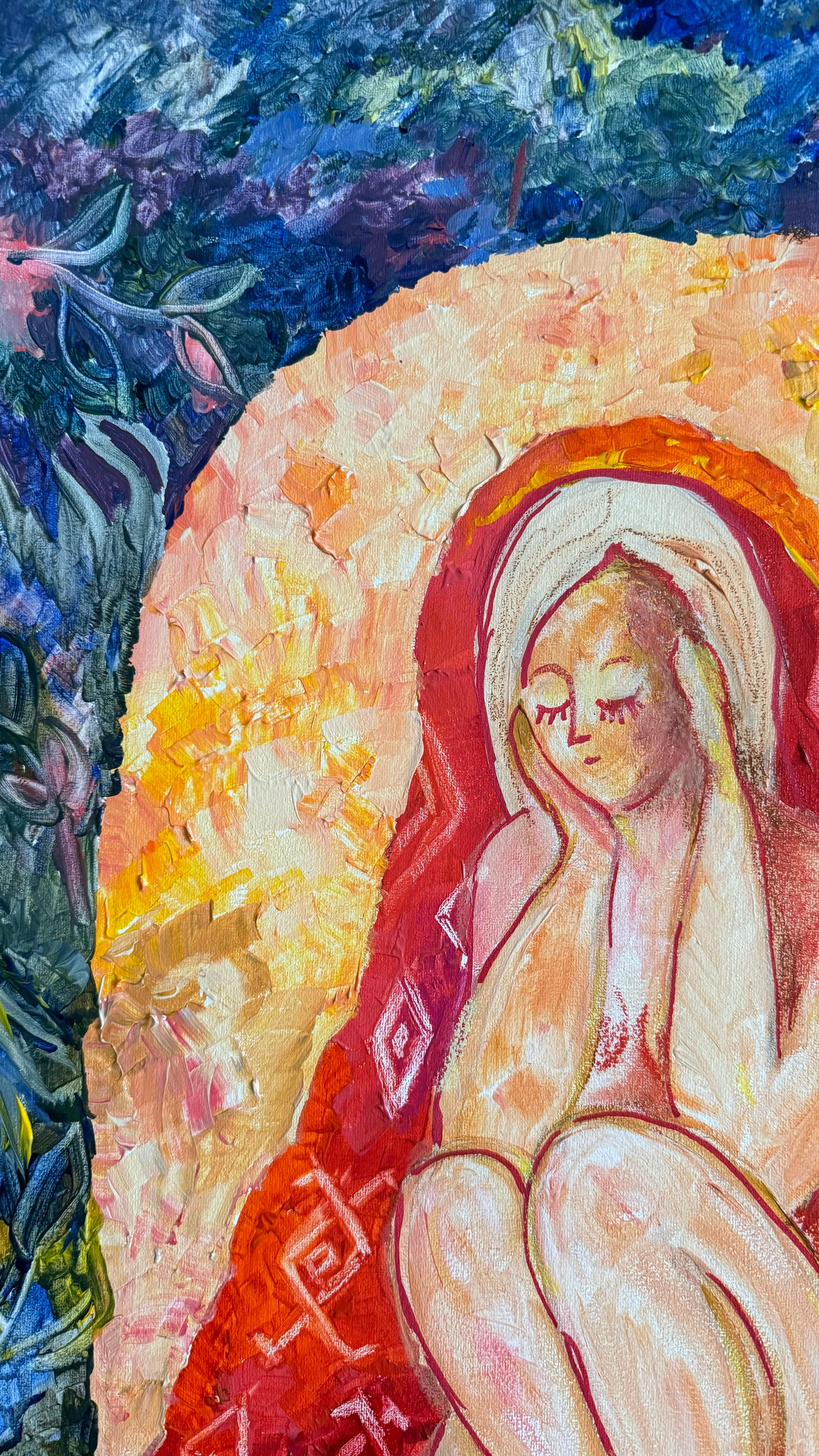 In Shelter Under Protection, original painting by Tetiana Pchelnykova For Sale 1