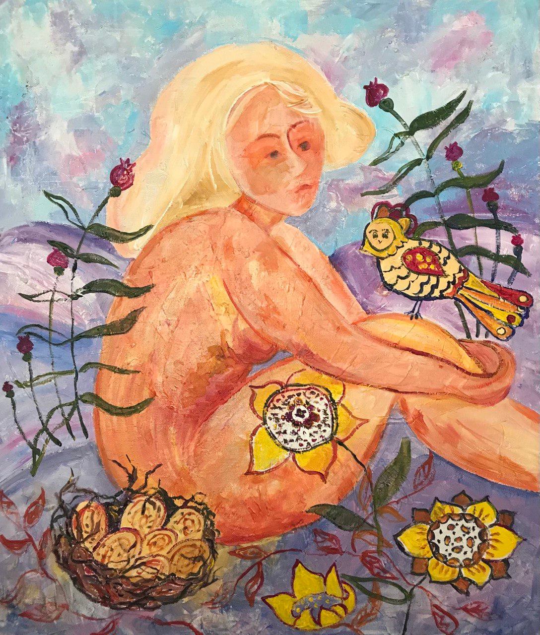 Tetiana Pchelnykova Nude Painting – Verflochtene Gedanken