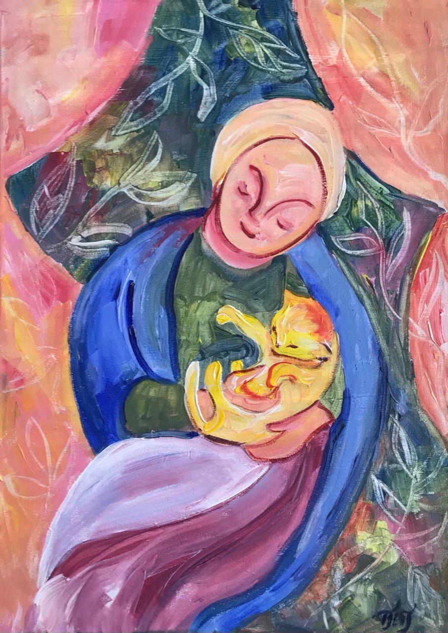 Animal Painting Tetiana Pchelnykova - Moments de Bliss, "The Joy Series : Un voyage vers le bonheur intérieur". 