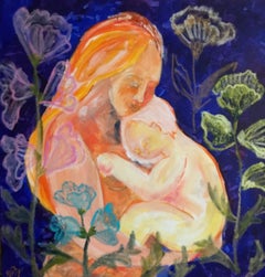 Mother's Embrace, "Gardens of Resilience" series, original painting 
