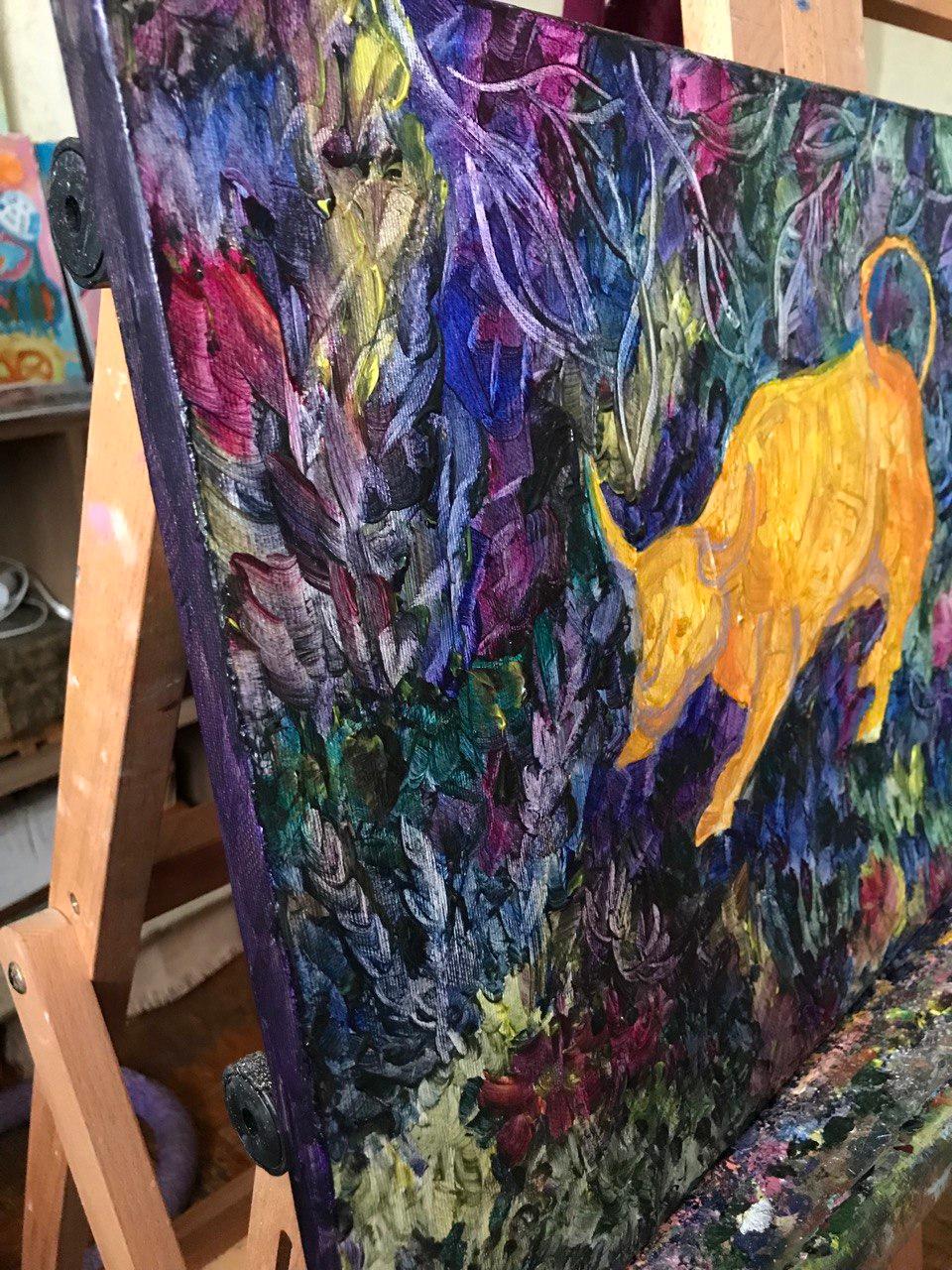 Peinture originale du taureau mythique Bull de Tetiana Pchelnykova en vente 10