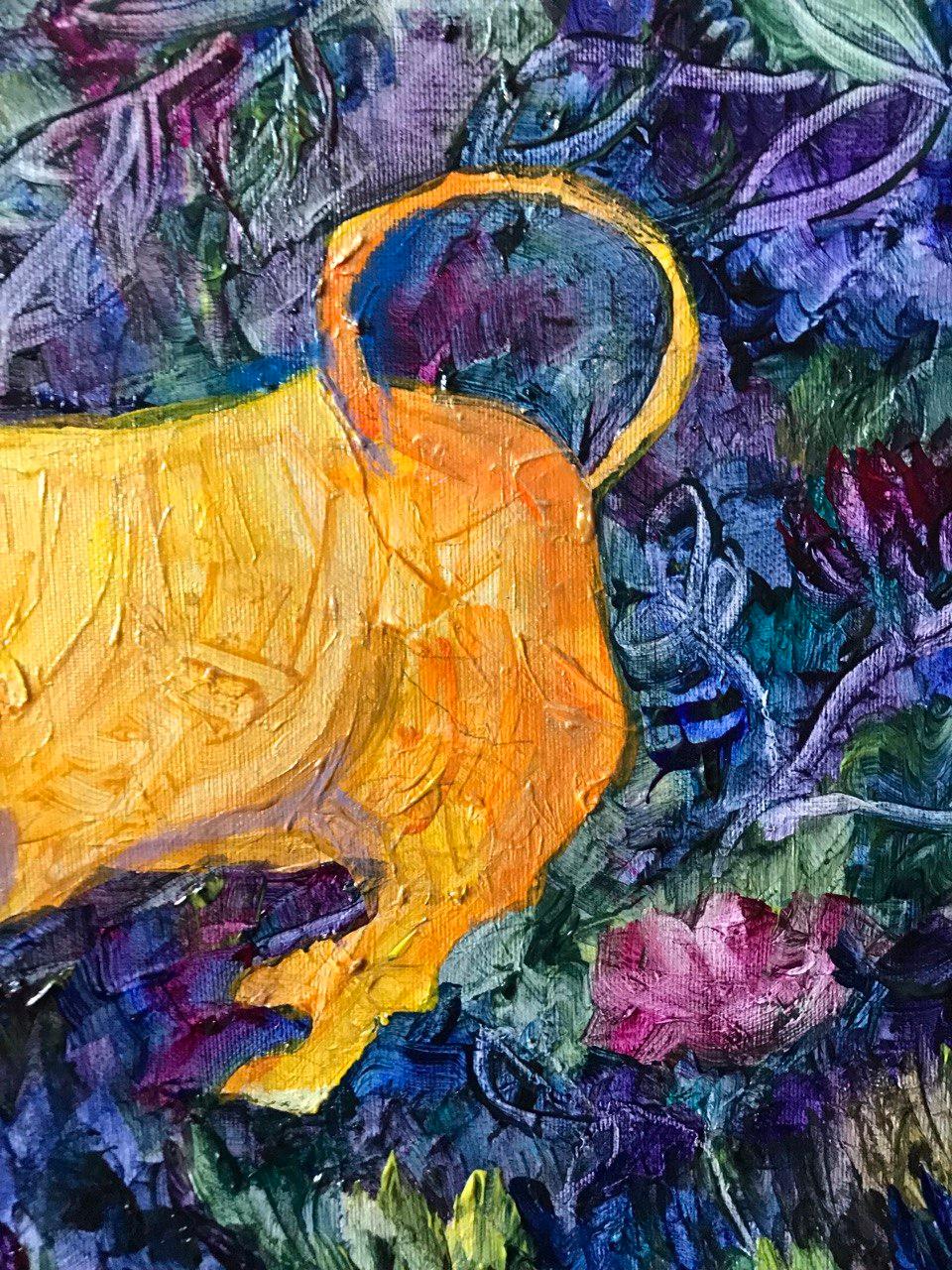 Peinture originale du taureau mythique Bull de Tetiana Pchelnykova en vente 1