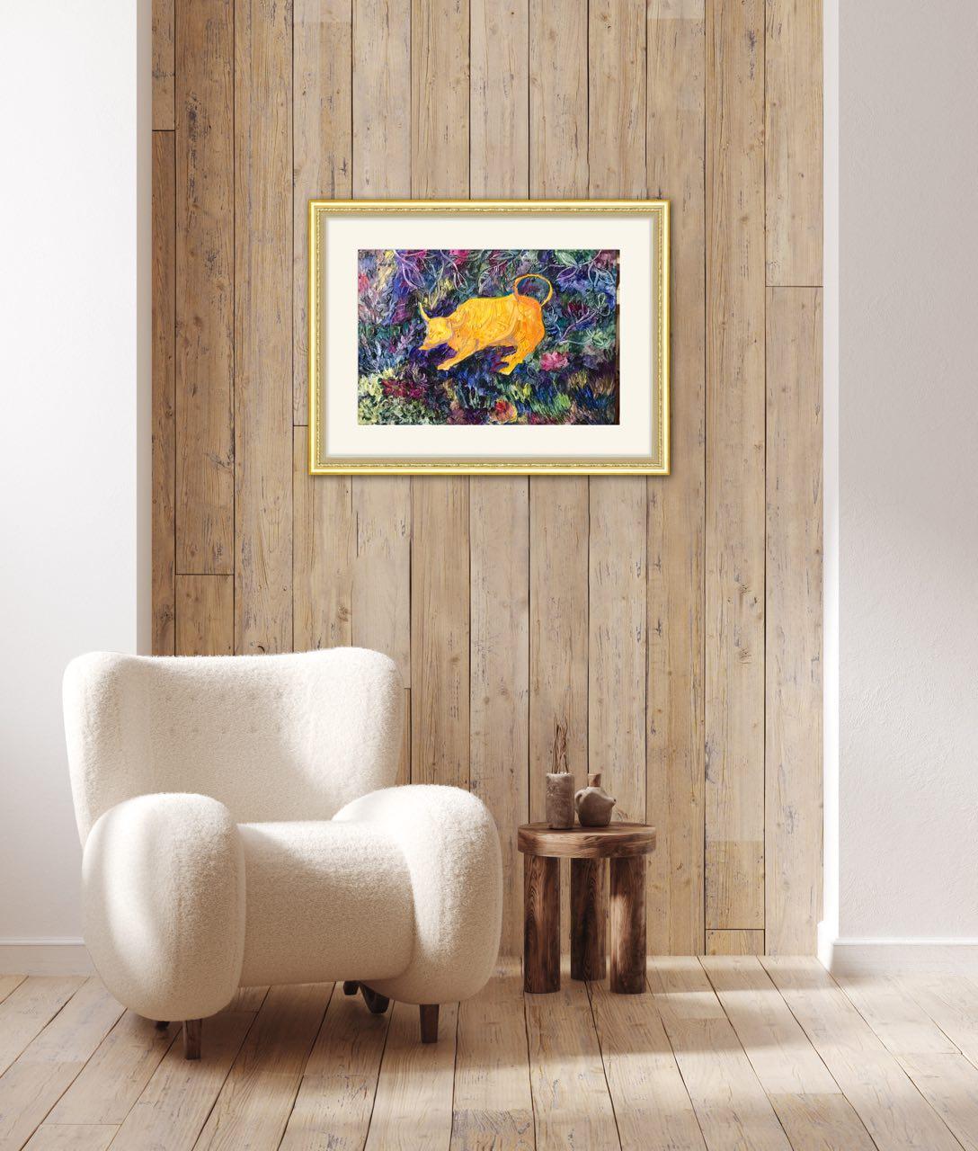 Peinture originale du taureau mythique Bull de Tetiana Pchelnykova en vente 9