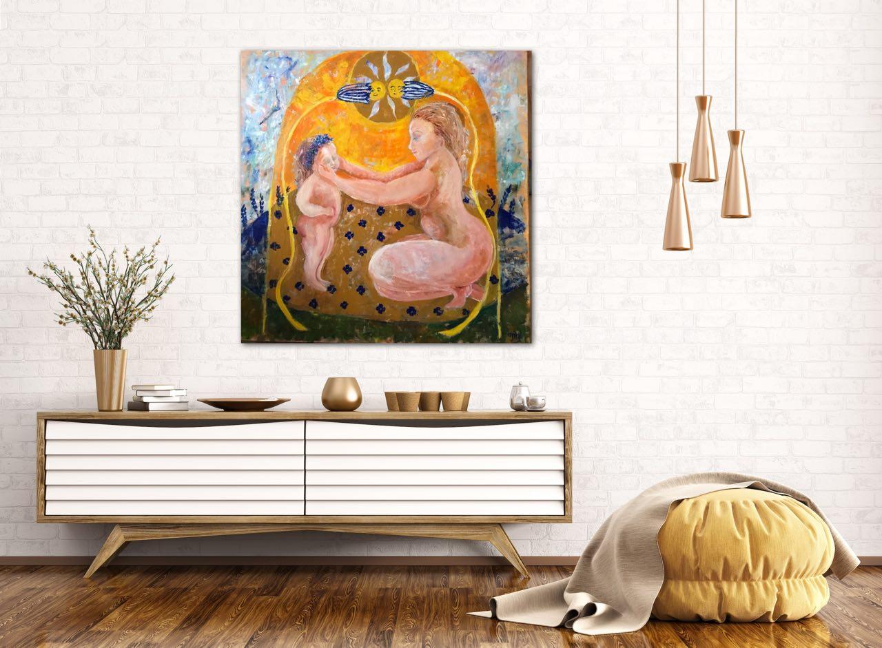 Paradise's Guardian: A Journey of Protection and Maternal Strength, original art For Sale 6