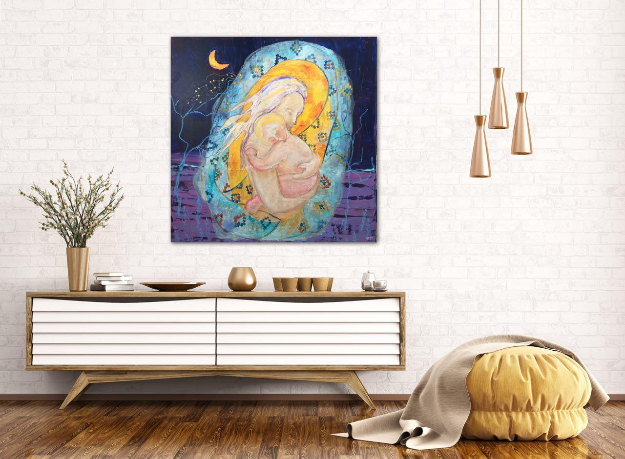 Paradise's Guardian: A Journey of Protection and Maternal Strength, original art For Sale 11