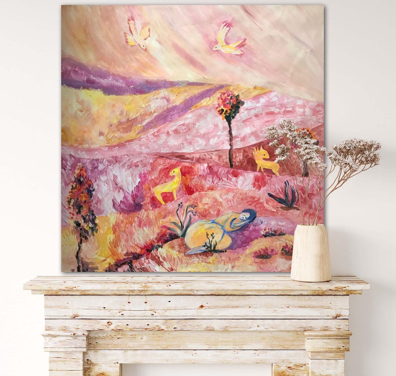 Peaceful Slumber, Silence Series original painting by Tetiana Pchelnykova For Sale 1