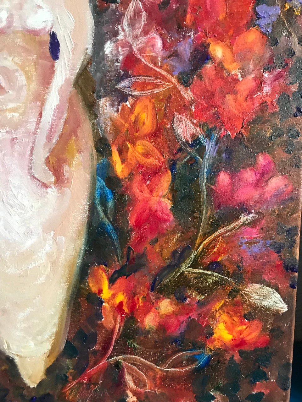 Sisters in the garden, „Gardens of Resilience“, Serie Original-Kunstwerke – Painting von Tetiana Pchelnykova