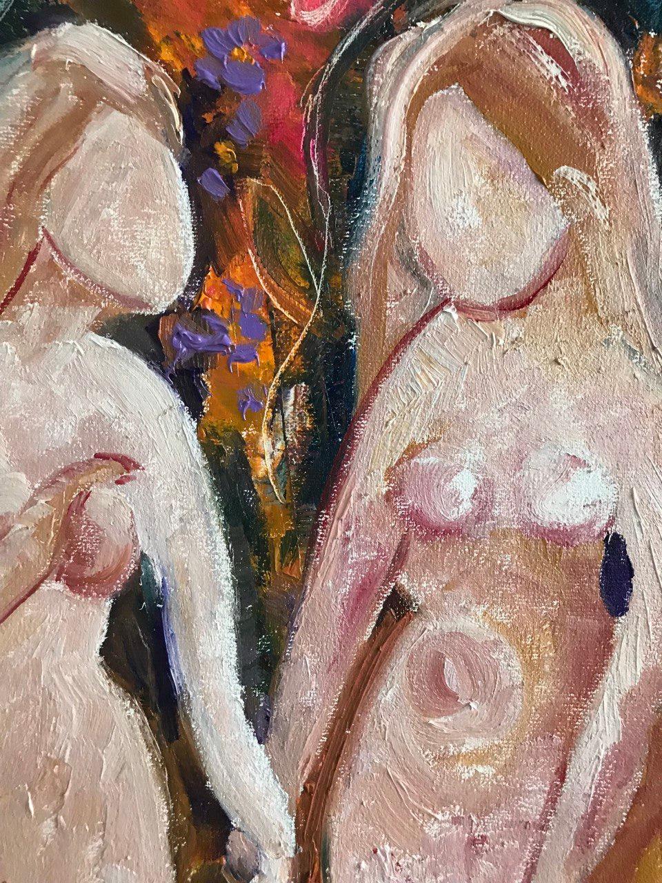 Sisters in the garden, „Gardens of Resilience“, Serie Original-Kunstwerke im Angebot 1