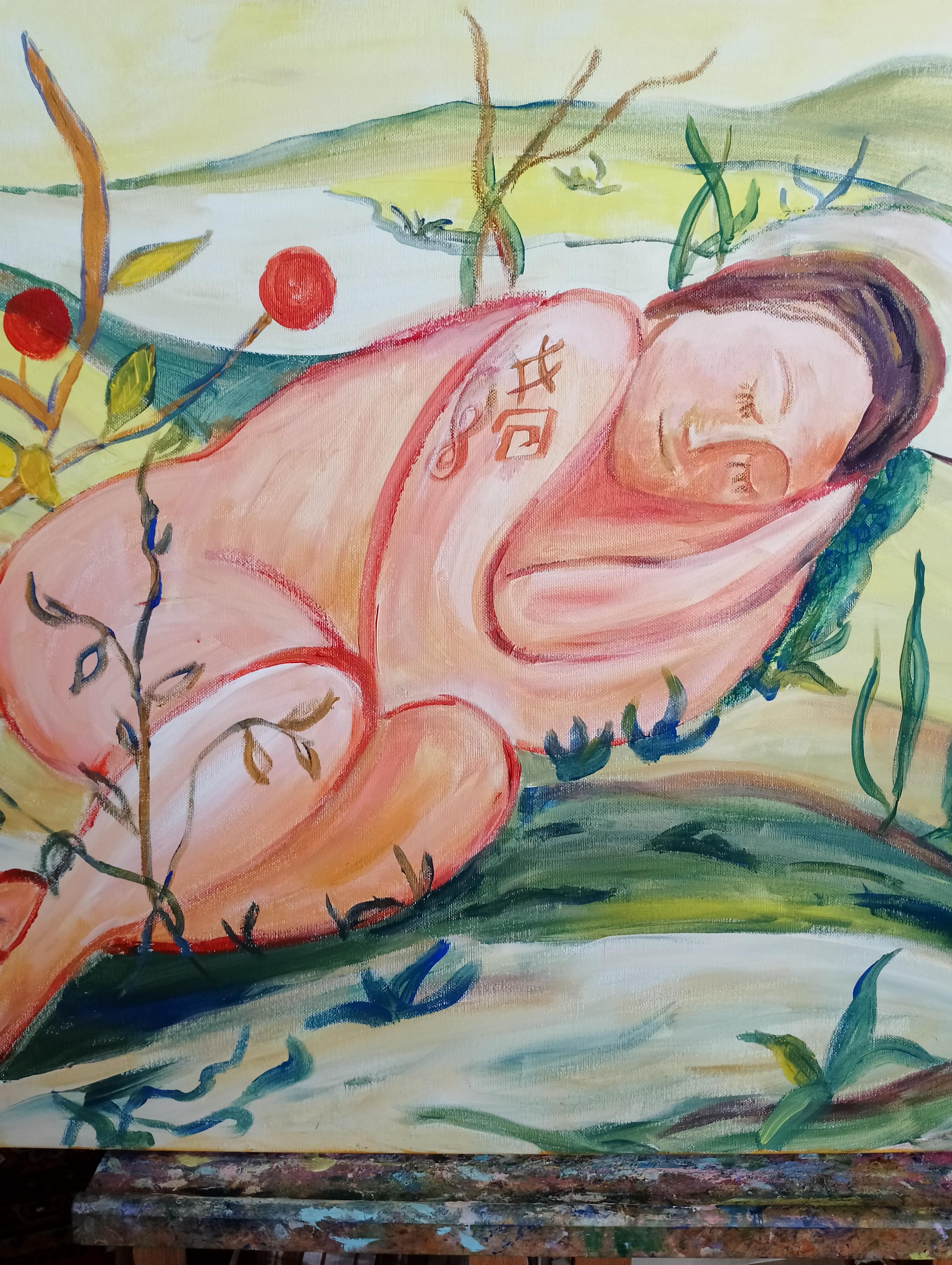 Slumbering Spirit, Figurative original painting by Tetiana Pchelnykova For Sale 1