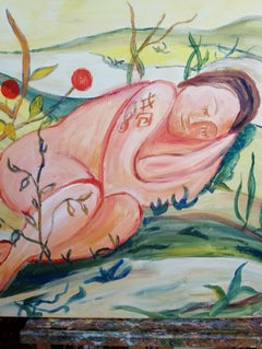 Slumbering Spirit, Figurative original painting by Tetiana Pchelnykova