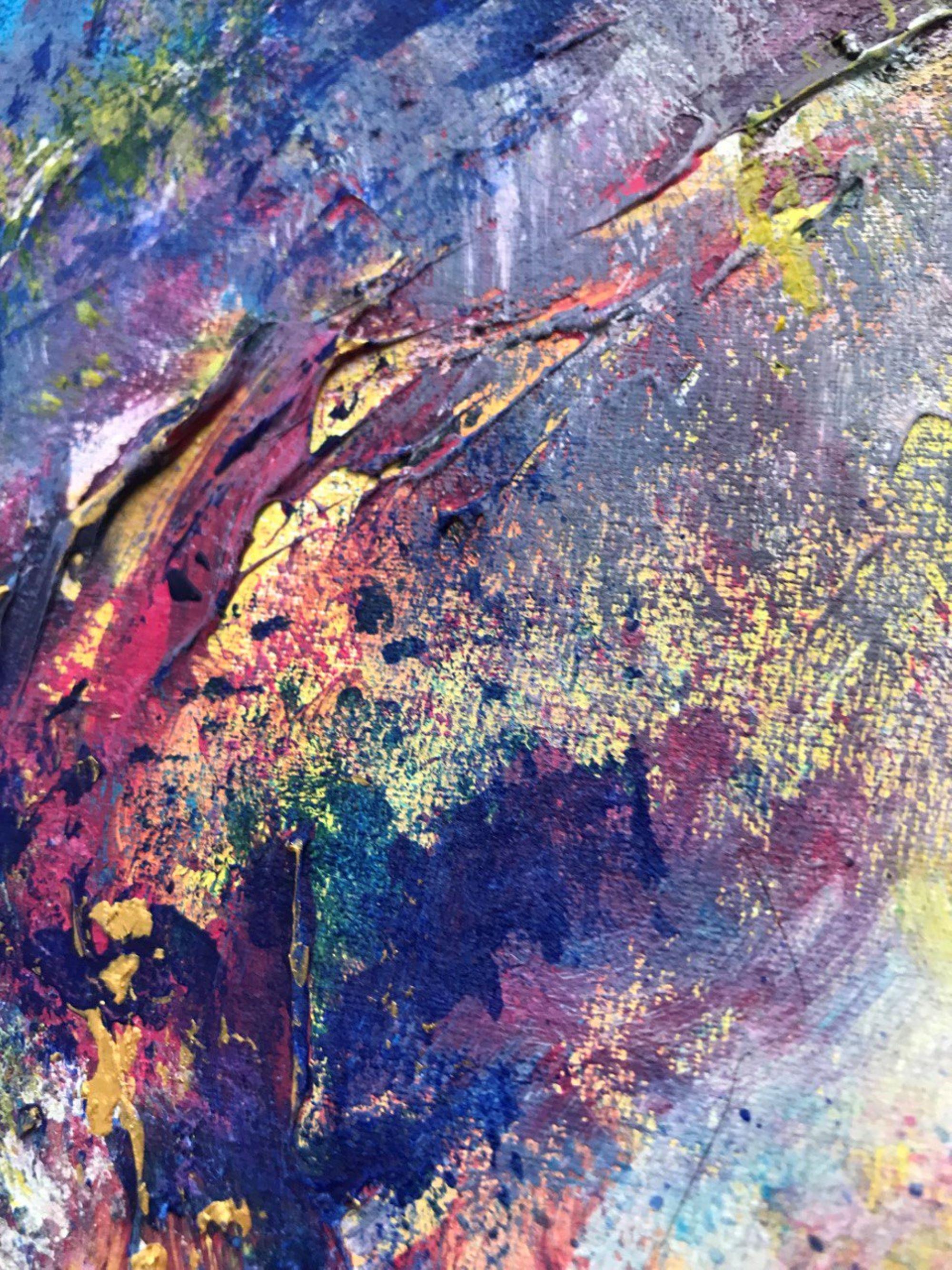 Sternengeflüster - Eine luminöse Erkundung des Nachthimmels (Abstrakt), Painting, von Tetiana Pchelnykova