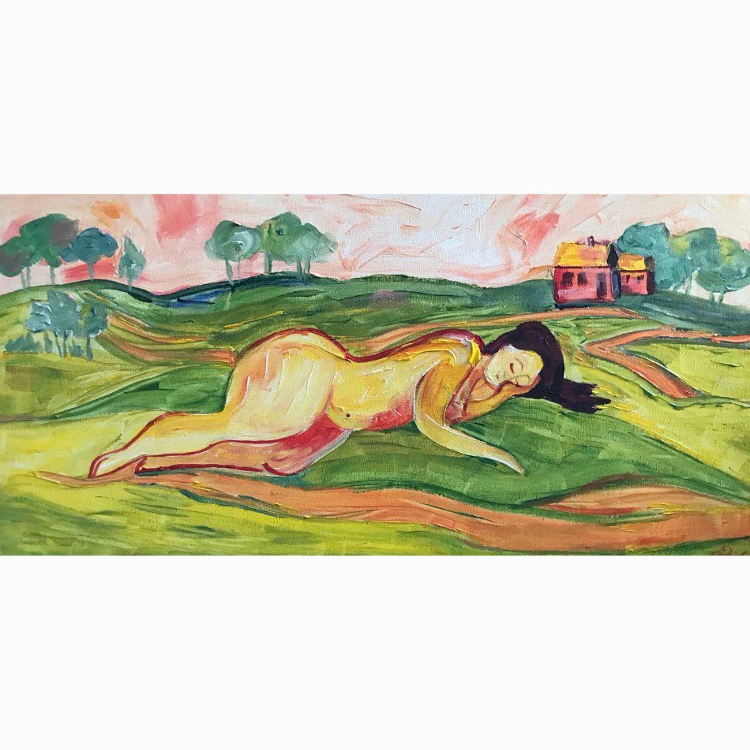 Tetiana Pchelnykova Nude Painting - The Sleeping Universe, "Gardens of Resilience" series