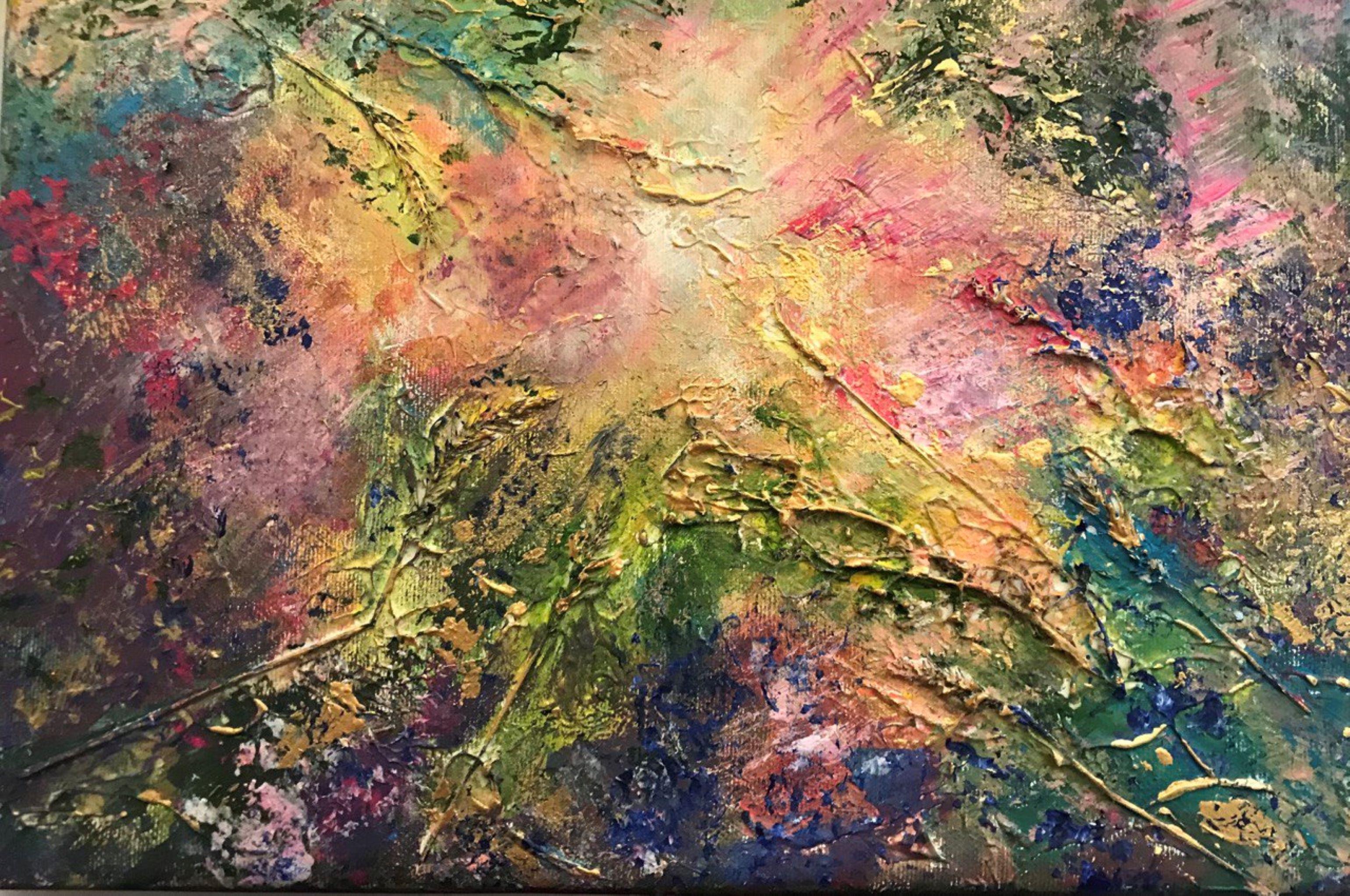 Tetiana Pchelnykova Abstract Painting - Through the Meadow's Embrace