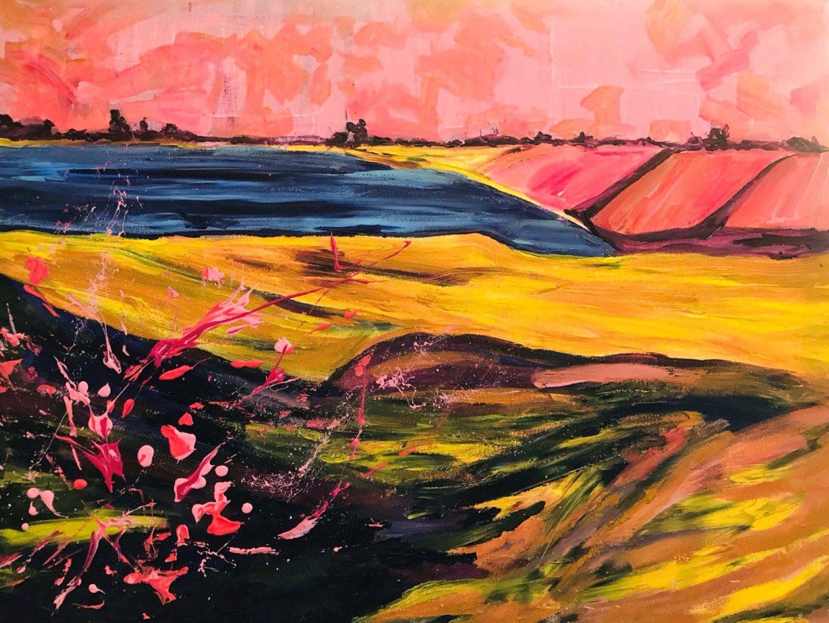 Whispers of the Horizon, Abstraktes Ölgemälde auf Leinwand, 2010-