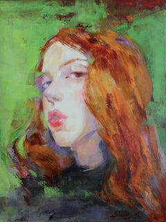 Silent Presence, Impressionist Portrait Painting, Acrylic on Canvas, 2025