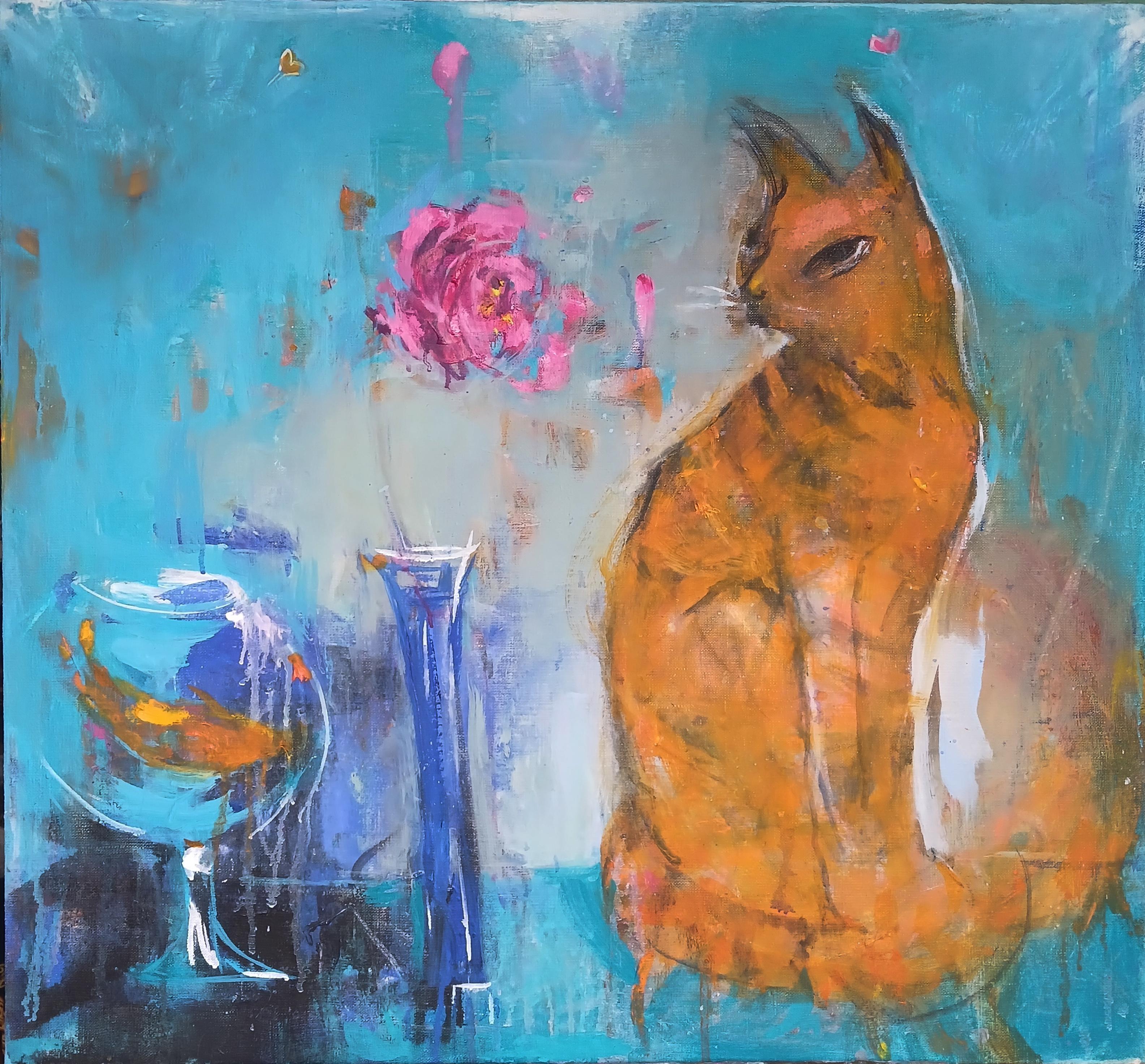 Tetiana Tarasenko Abstract Painting – "..and CAT"