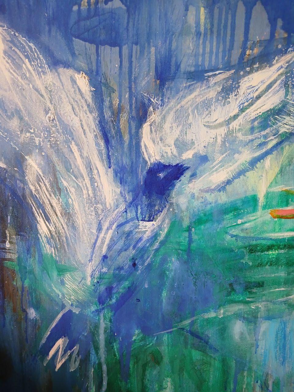 „ Vogel der Seele 2'' (Grau), Figurative Painting, von Tetiana Tarasenko