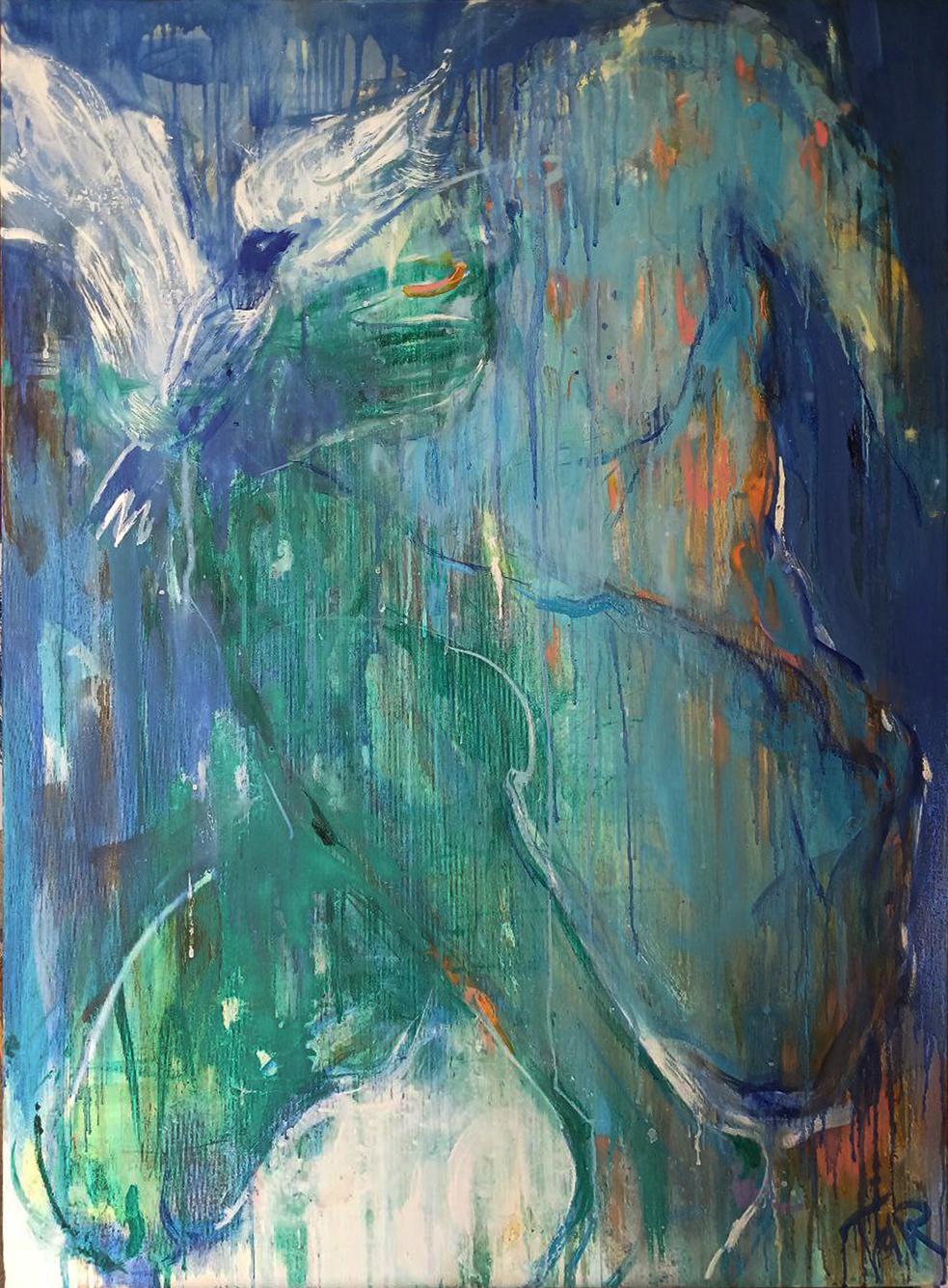 Tetiana Tarasenko Figurative Painting – „ Vogel der Seele 2''