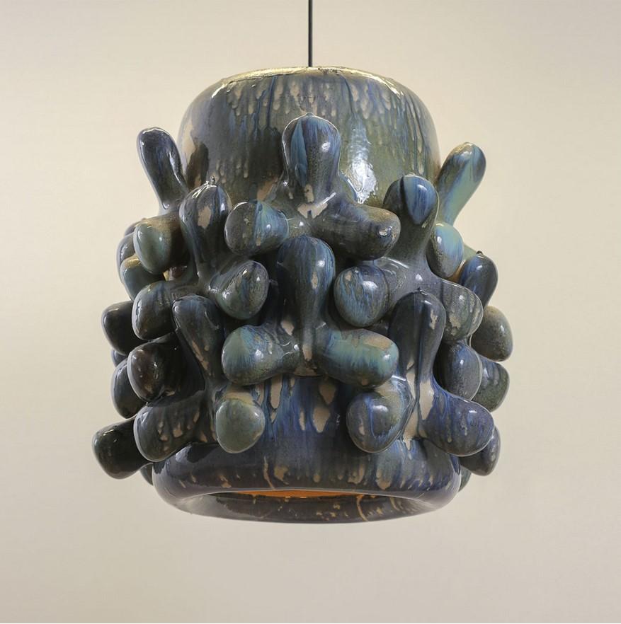 Tetra Ceramic Pendant Lamp by Makhno In New Condition For Sale In Geneve, CH