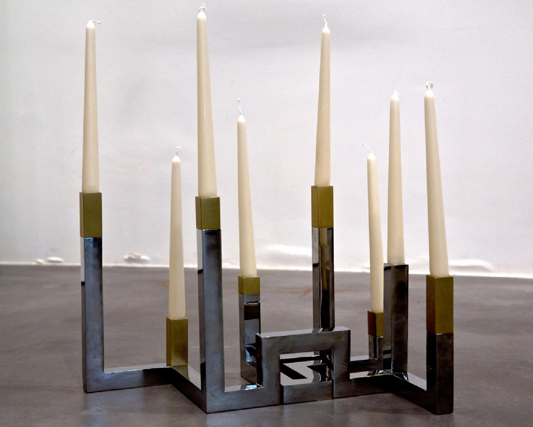 Brass Tetra CL, Large Candle Holder